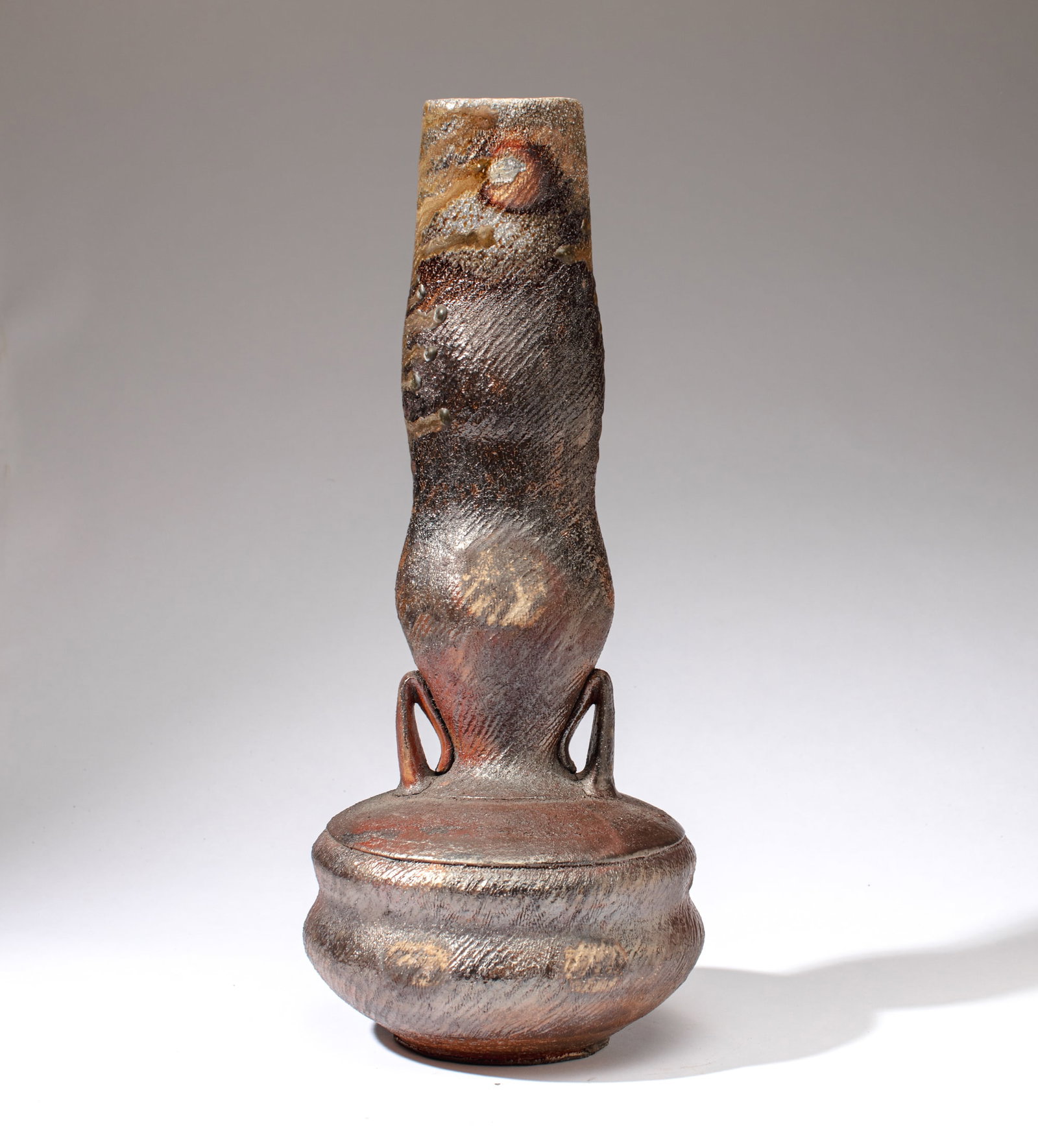 Tall Double Handled Wood Fired Vase (1 of 3)