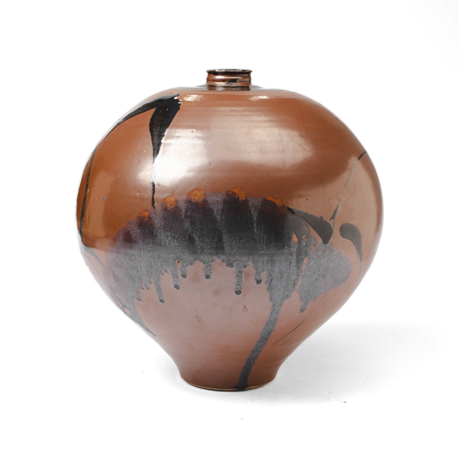 Gerry Newcomb (WA) Large Brown Splash Jar (1 of 4)