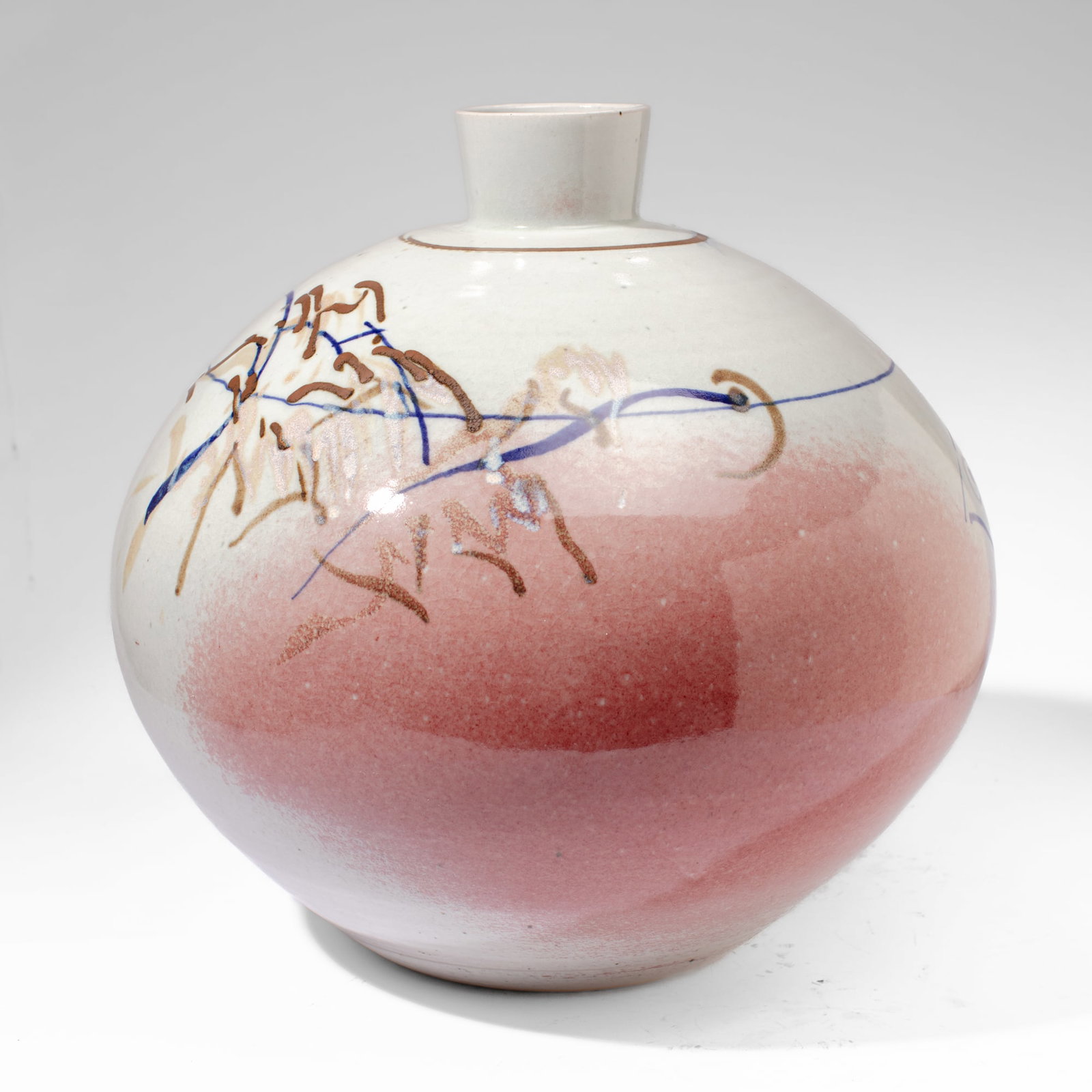 Gerry Newcomb (WA) Large Studio Pottery Ball Vase (1 of 2)