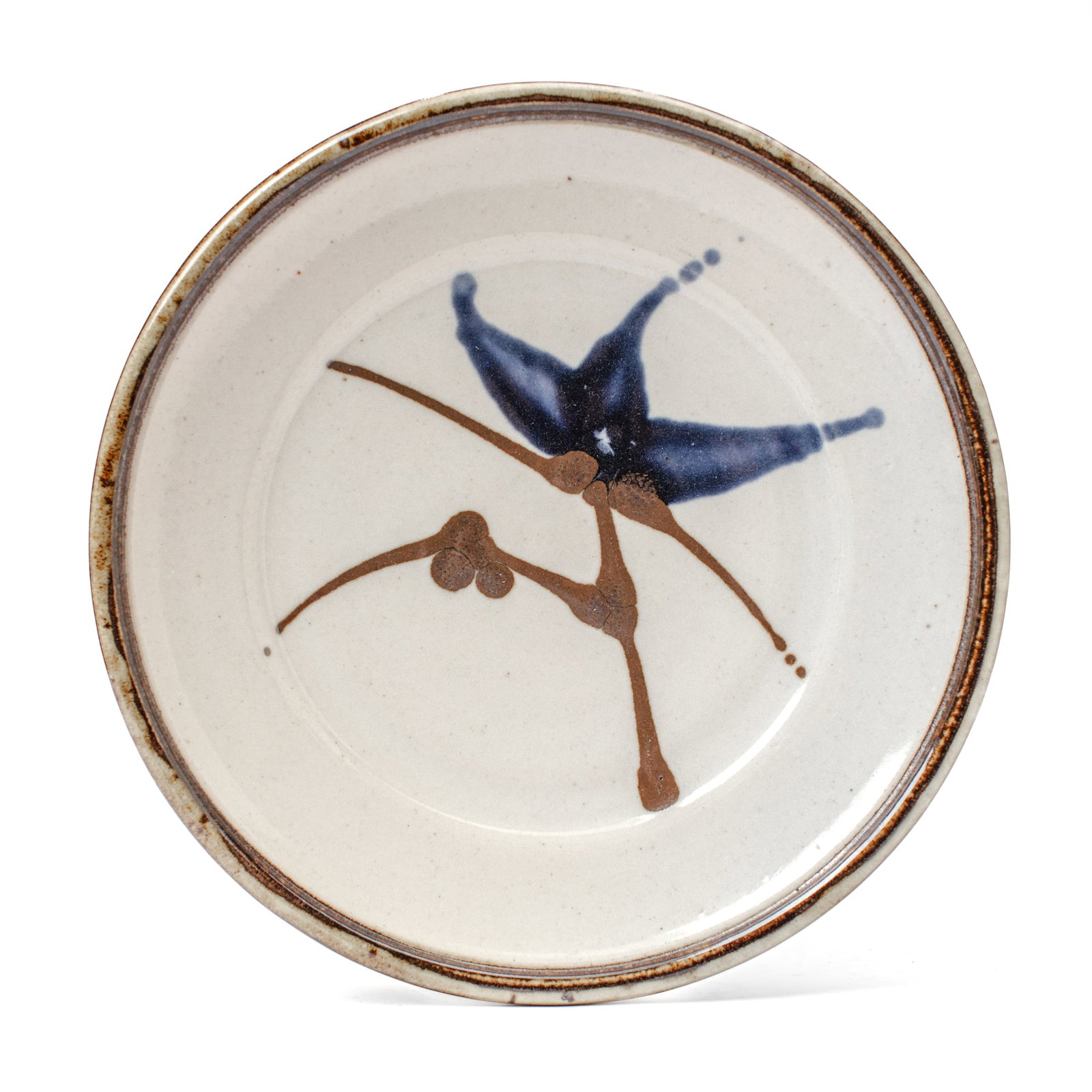 Gerry Newcomb (WA) Studio Pottery Charger: Gerald "Gerry" Newcomb (b.1951 Washington) Studio Pottery Charger. Signed on base. Measures 12.5'' in diameter. Collection of Mike Peck, Seattle WA. Excellent condition.