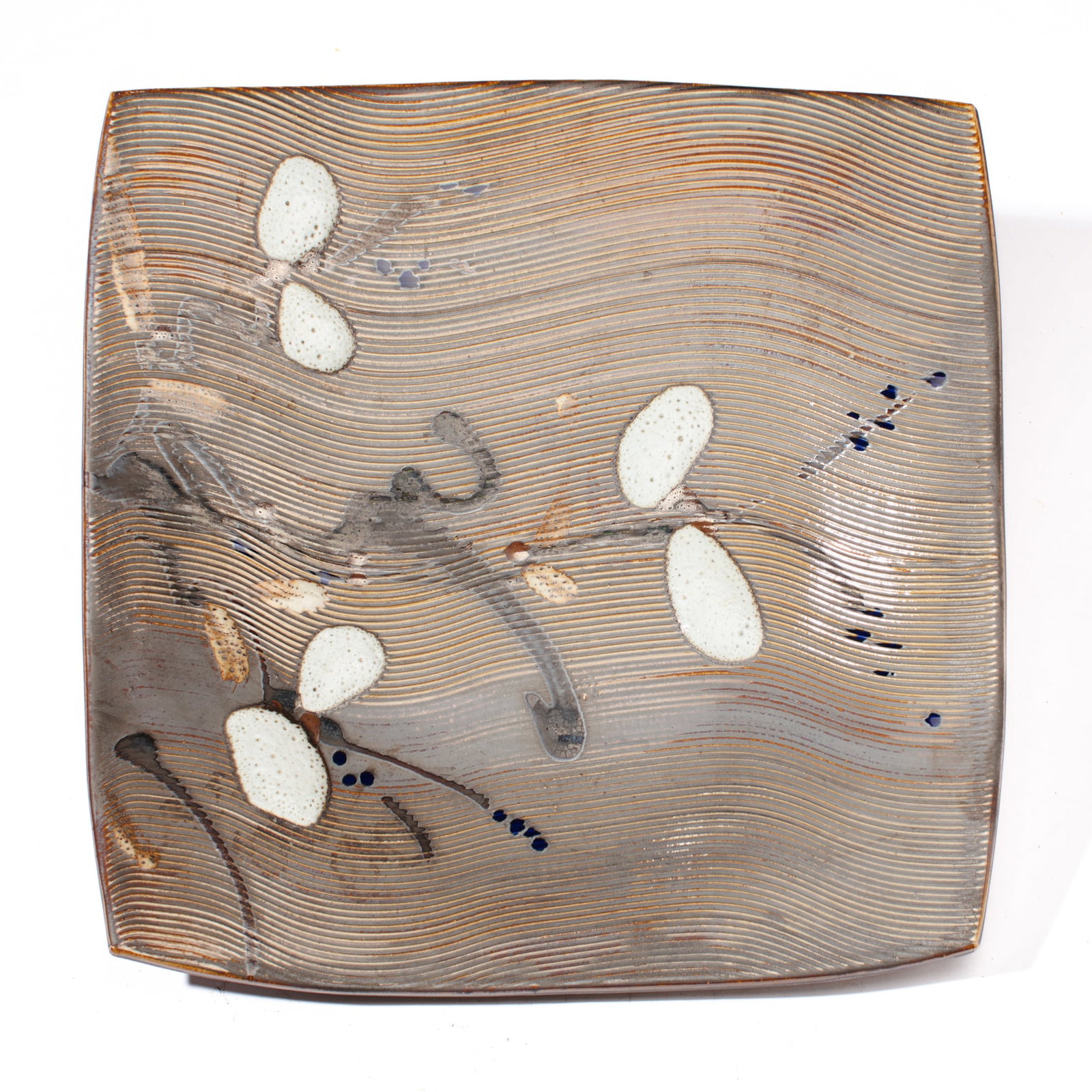 Glenn Burris Large Studio Pottery Square Charger (1 of 2)