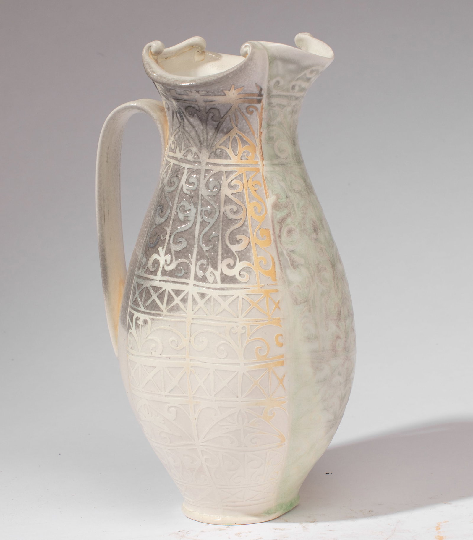 Julia Galloway Filigree Pattern Etched Pitcher - 2