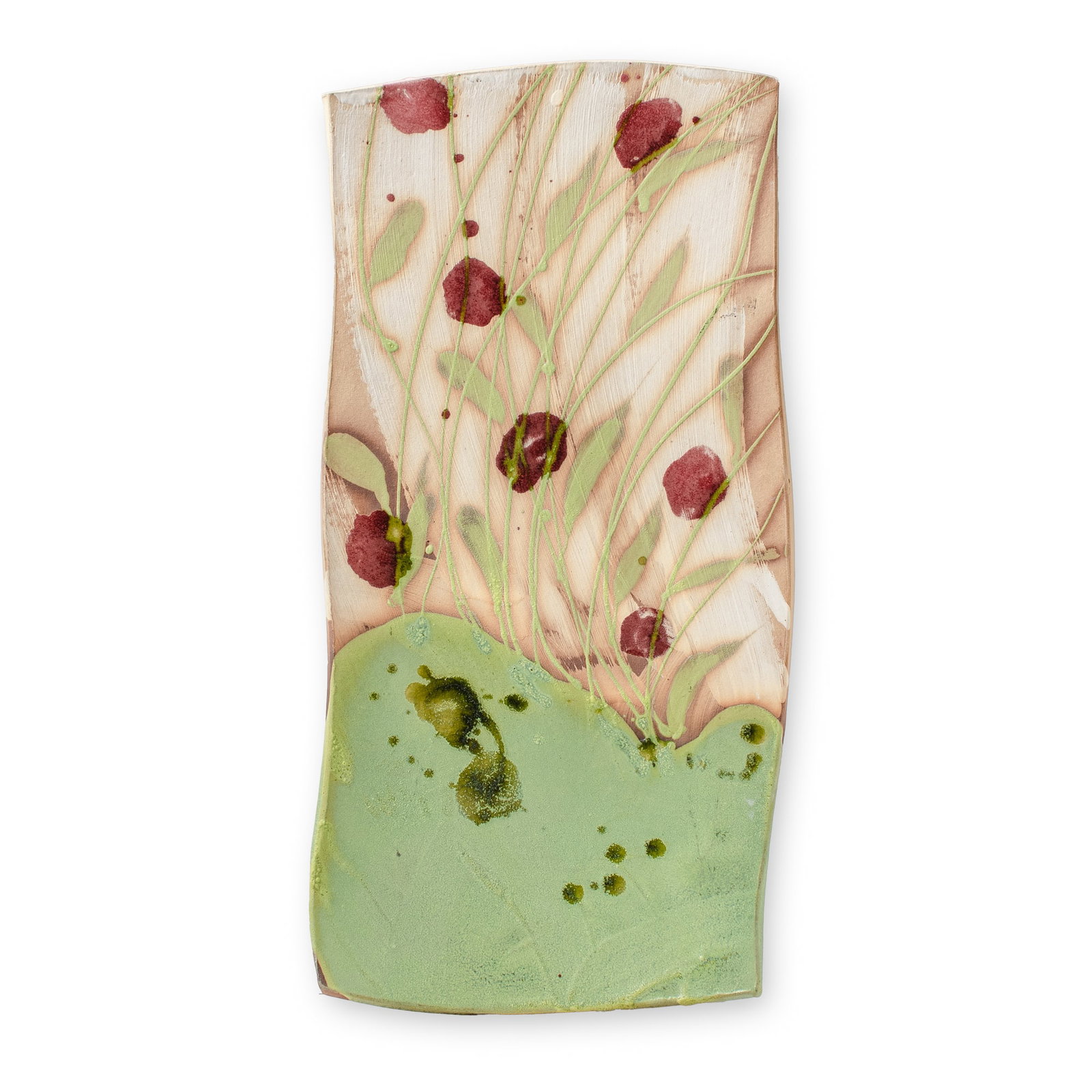 Wally Bivins (WA) "Floral" Stoneware Slab Plaque (1 of 2)