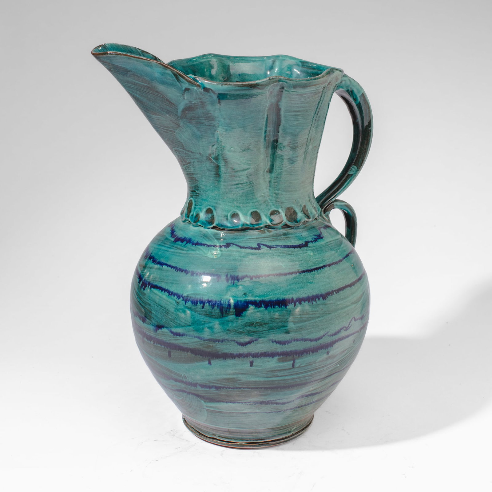 Wally Bivins (WA) Large Blue Glazed Pitcher (1 of 3)