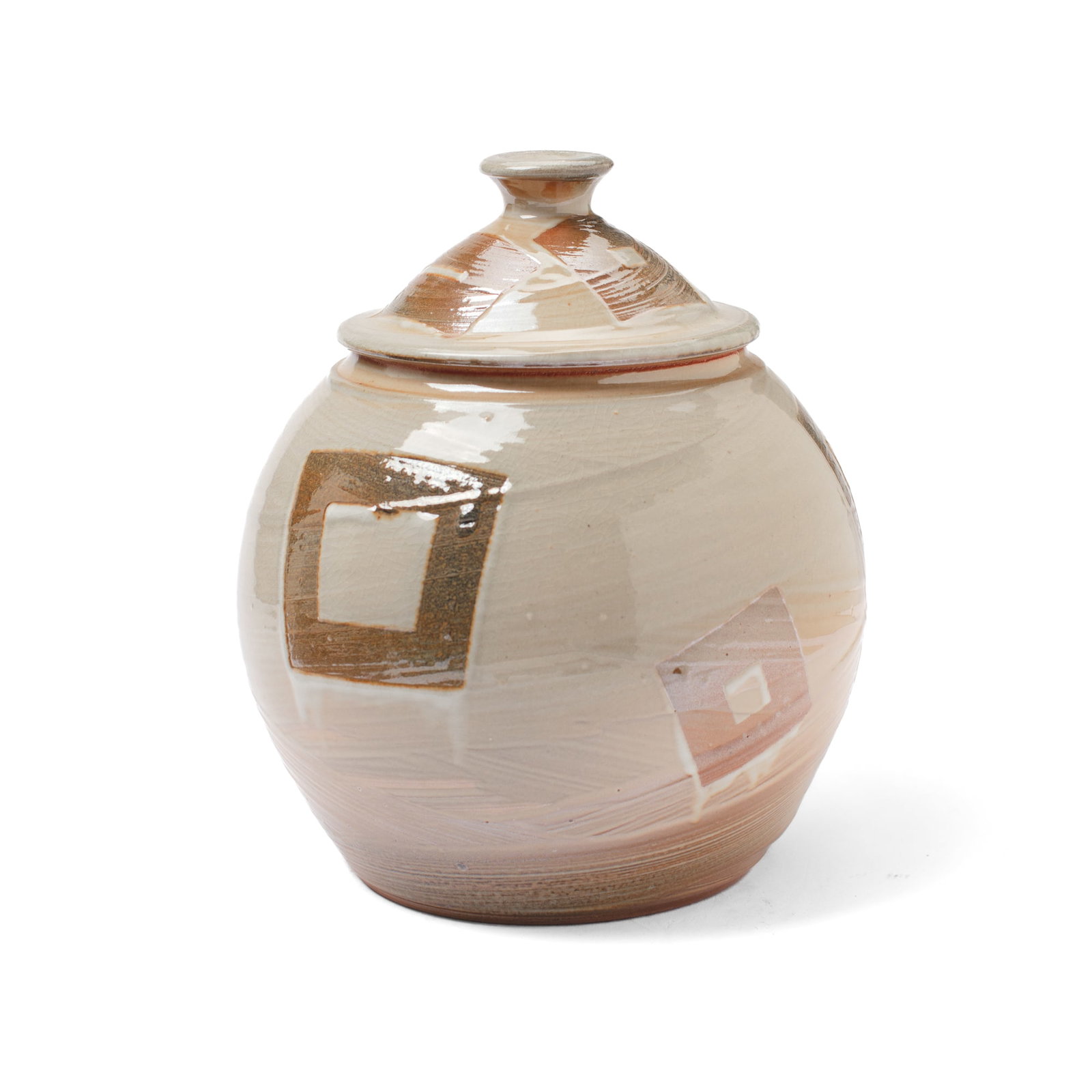 Nana Kuo (WA) Crackle Glaze Lidded Jar (1 of 2)