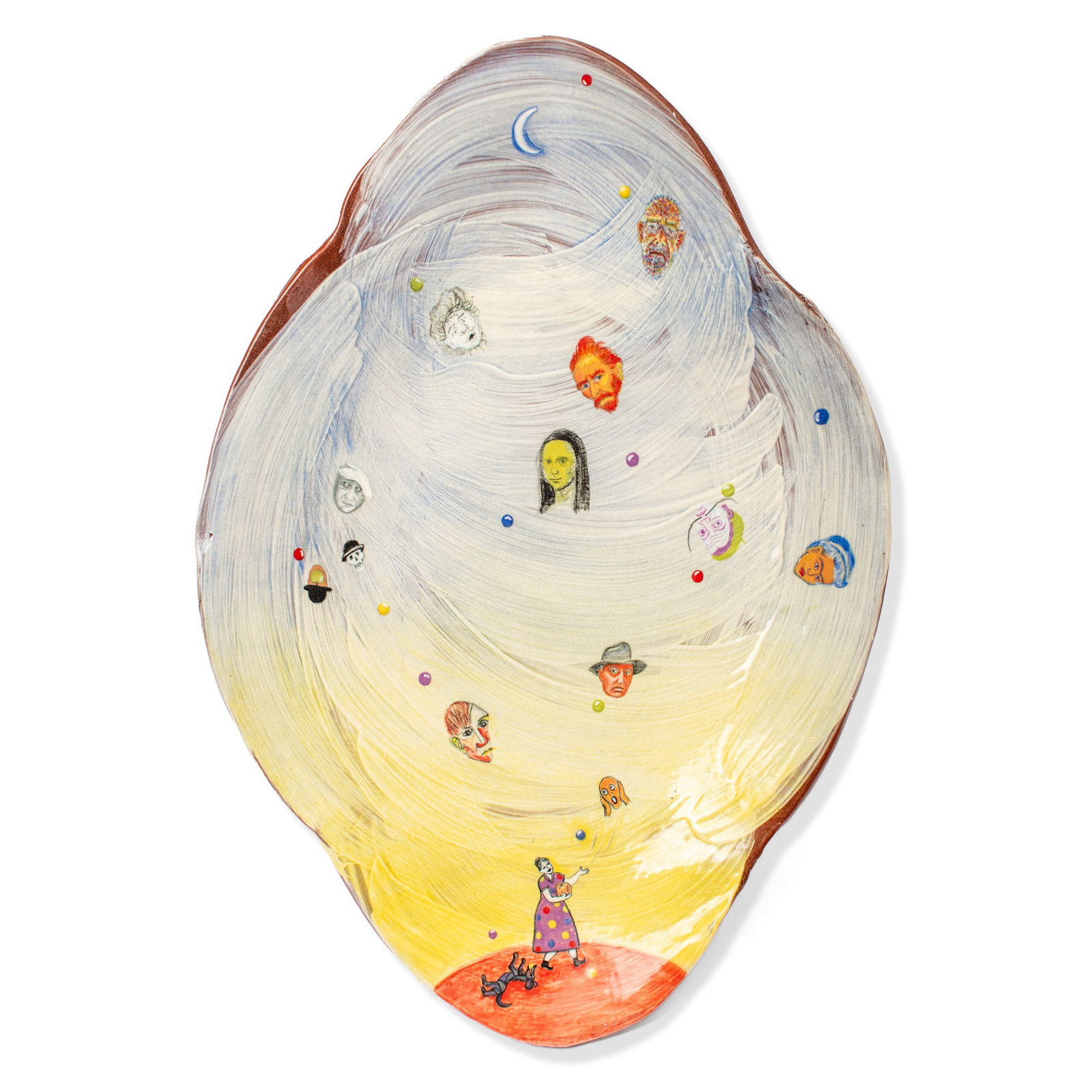 Tip Toland (WA) "Juggling Art" Terracotta Platter (1 of 3)