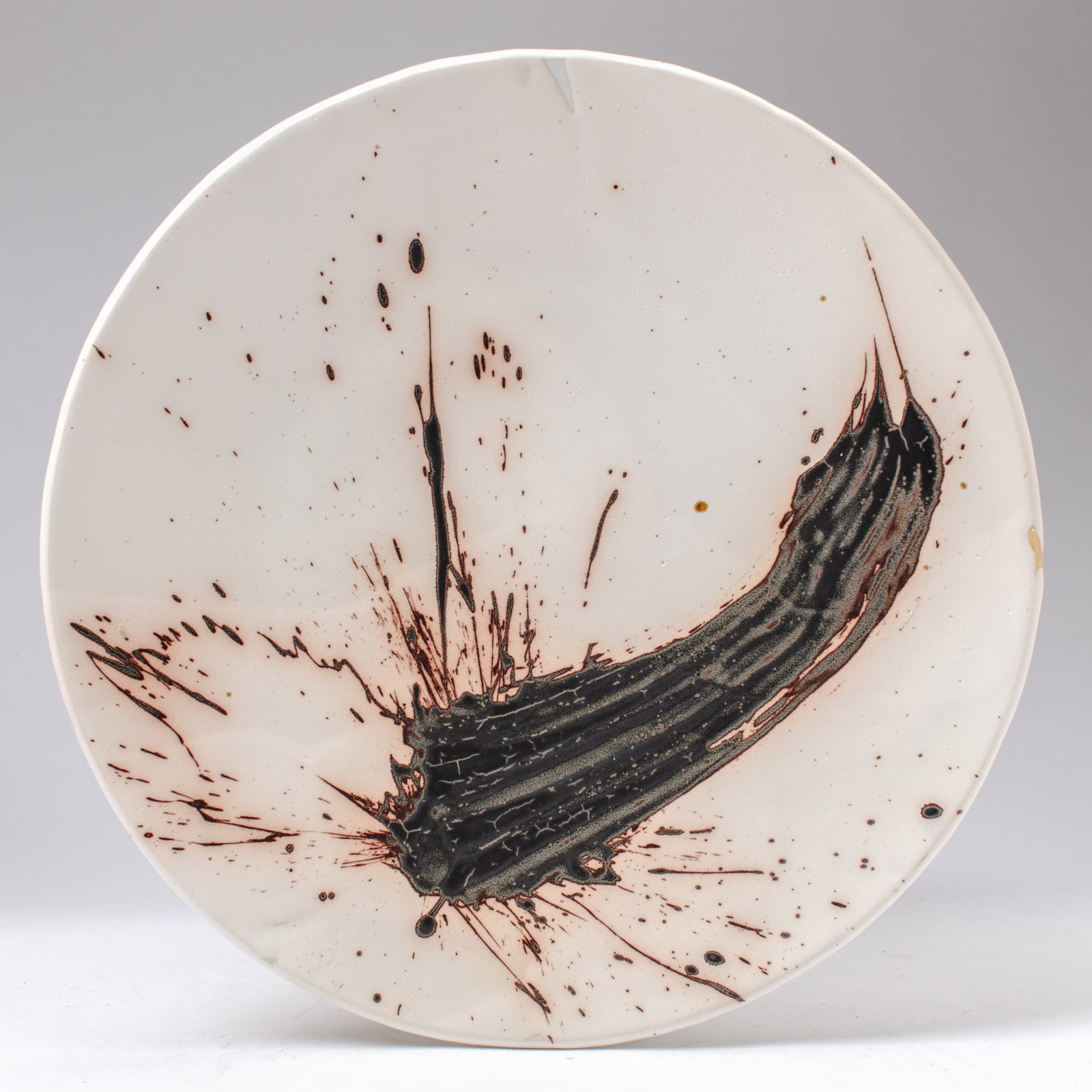 Abstract Expressionist Style Ceramic Charger (1 of 2)