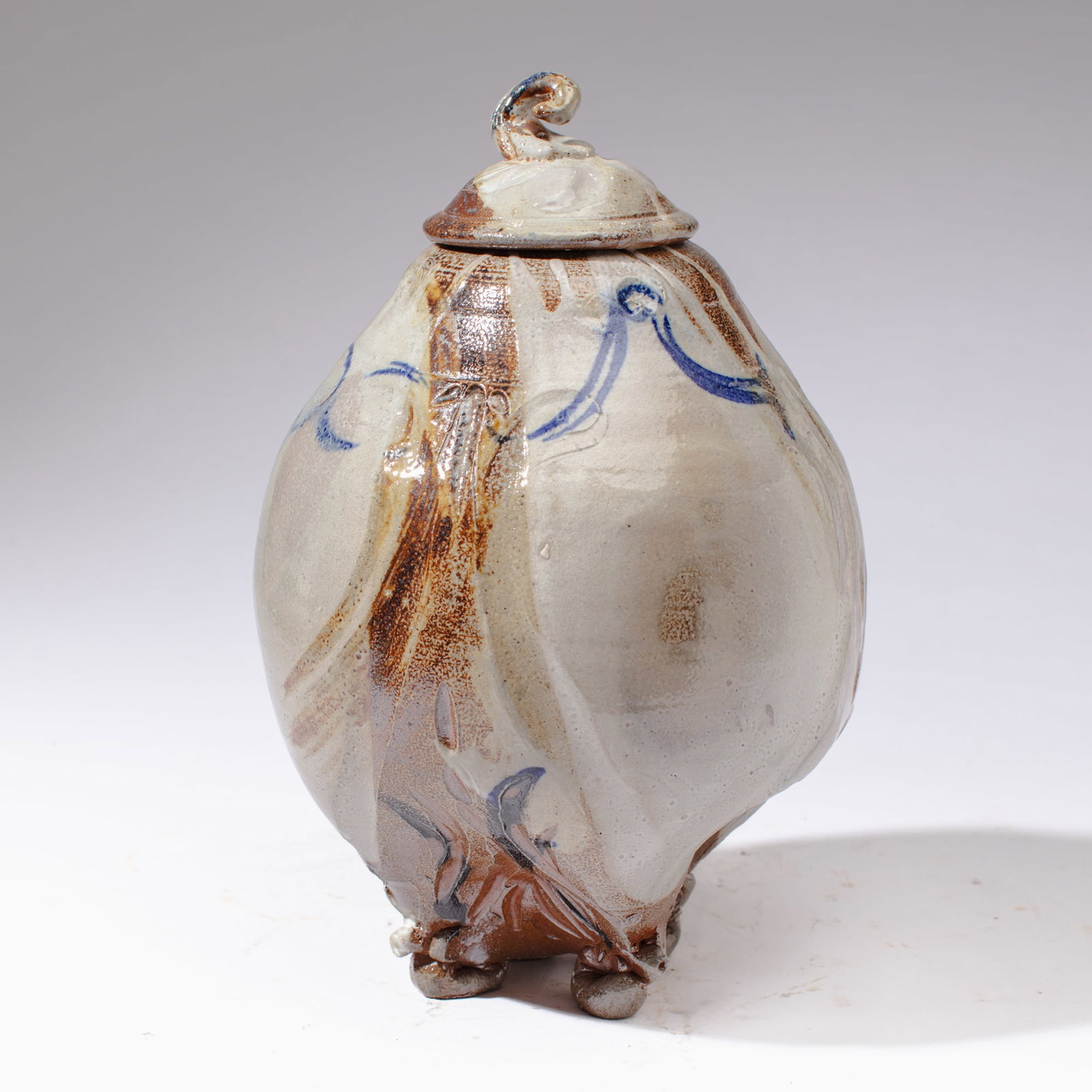 Mike Peck (WA) Studio Pottery Lidded Jar (1 of 2)