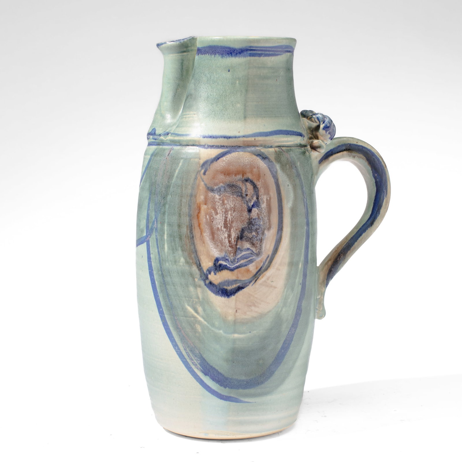 Mike Peck (WA) Studio Pottery Tall Blue Pitcher (1 of 3)