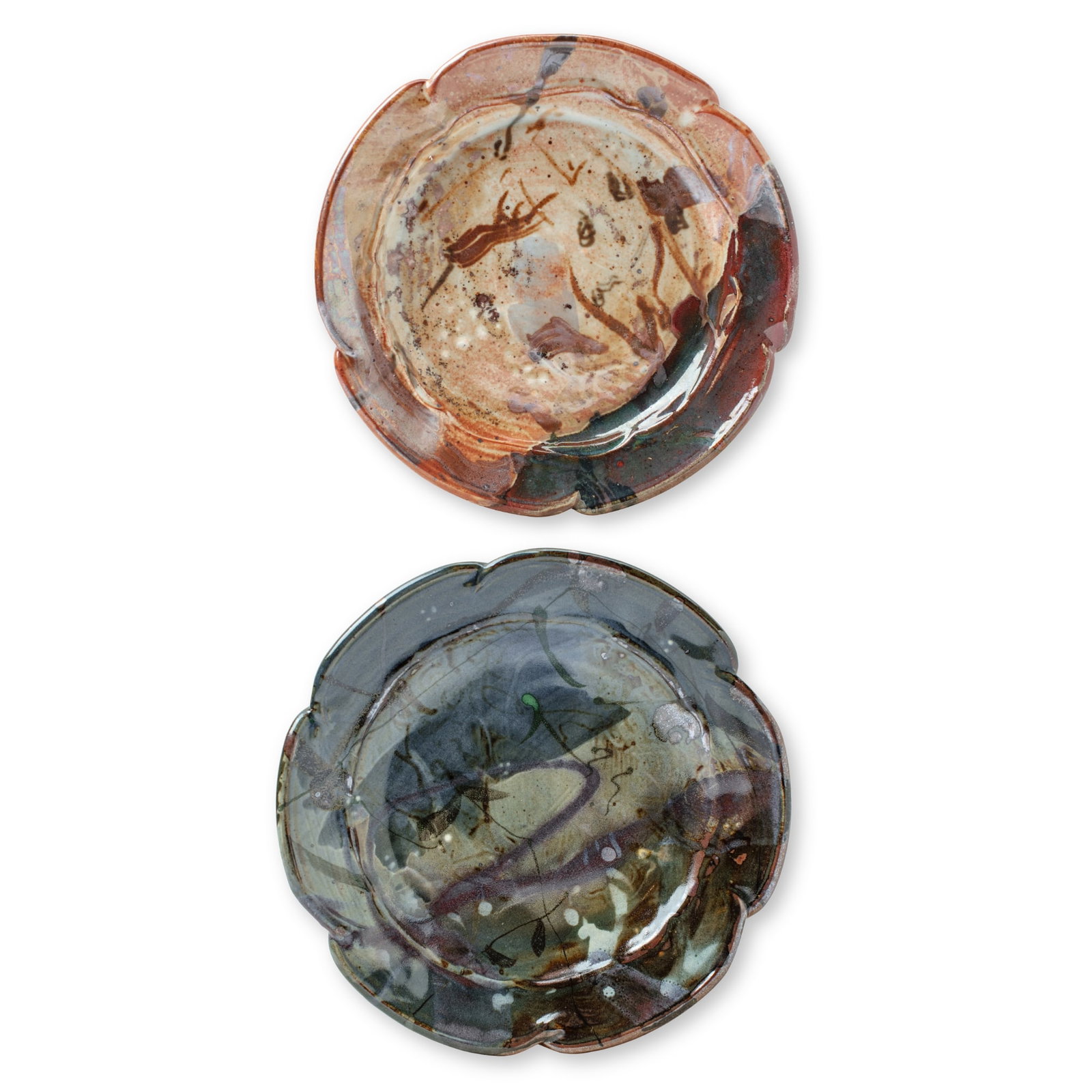 John Glick Pair of Glazed Stoneware Plates (1 of 3)