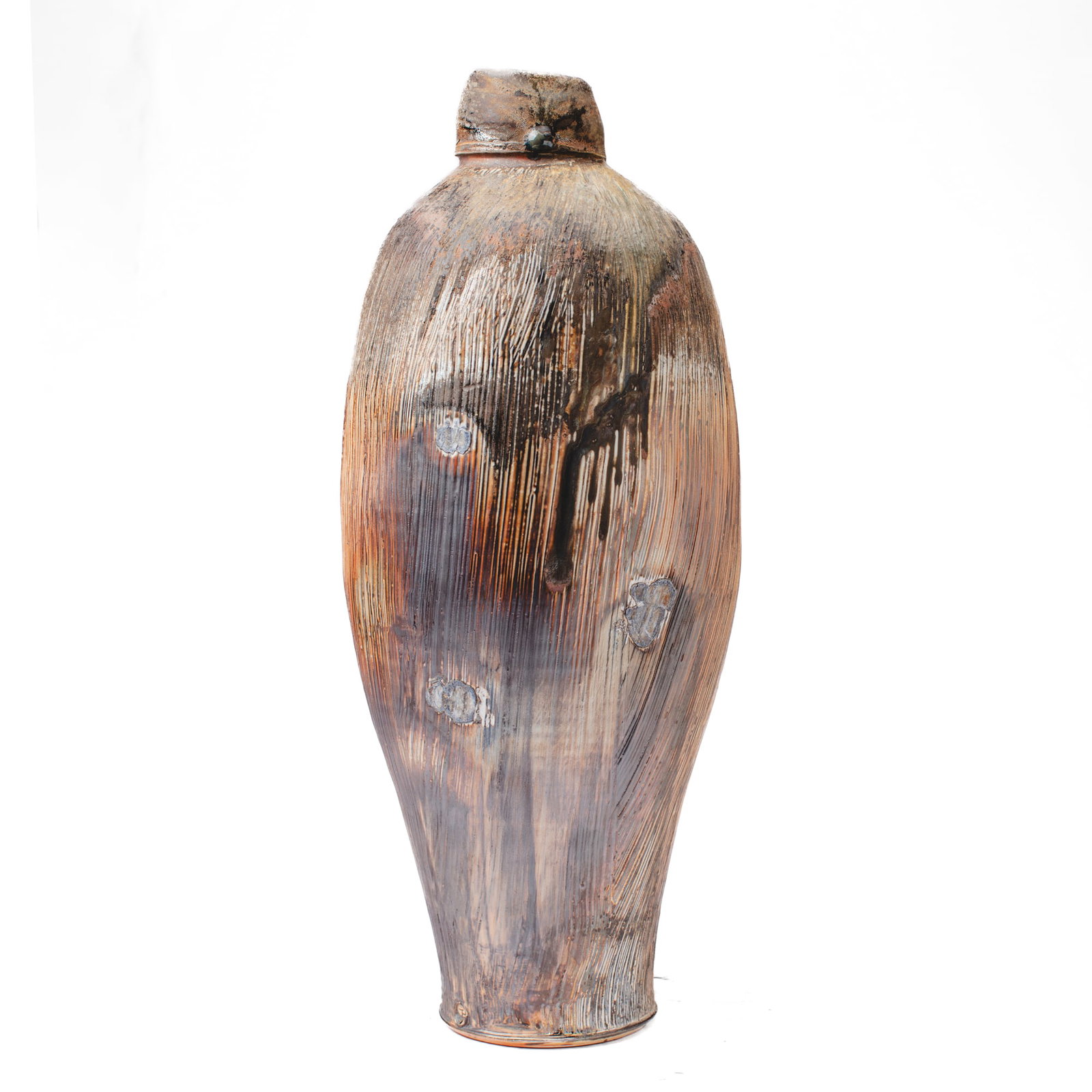 John Benn (WA) Wood Fired Stoneware Tall Vase (1 of 2)