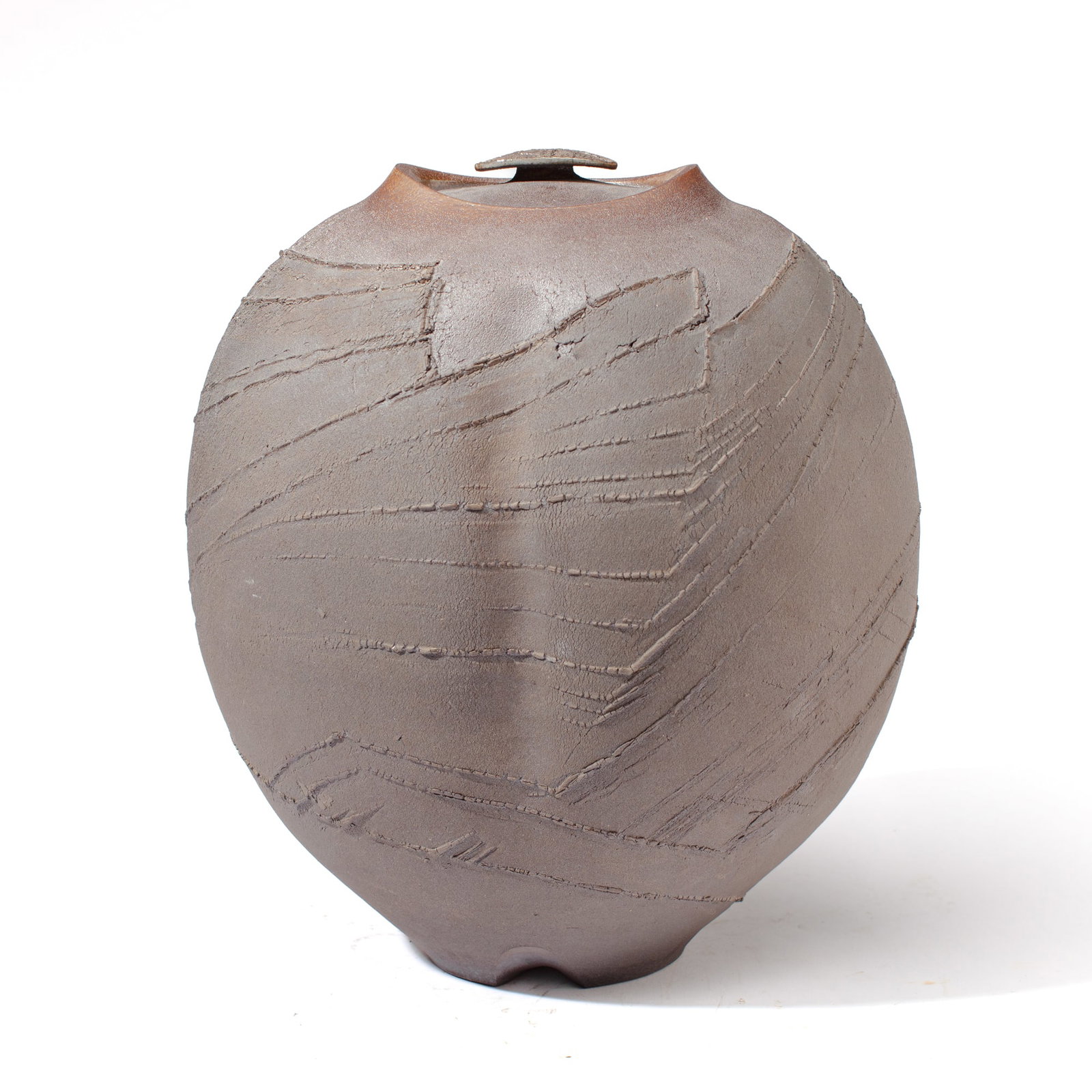 Matt Allison (WA) Studio Pottery Black Lidded Jar (1 of 3)