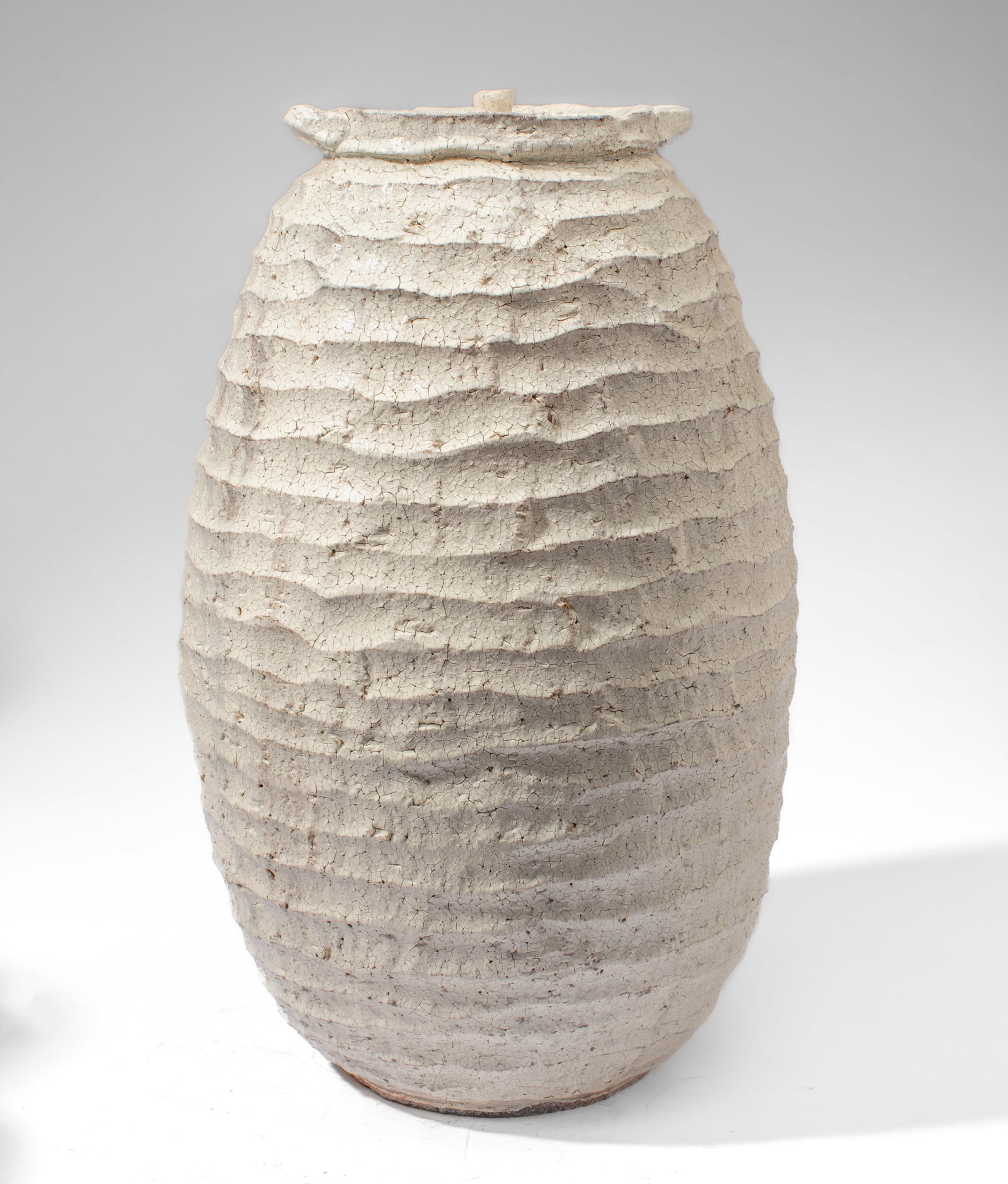 Robert Fornell (WA) Large Shino Glaze Lidded Jar (1 of 3)