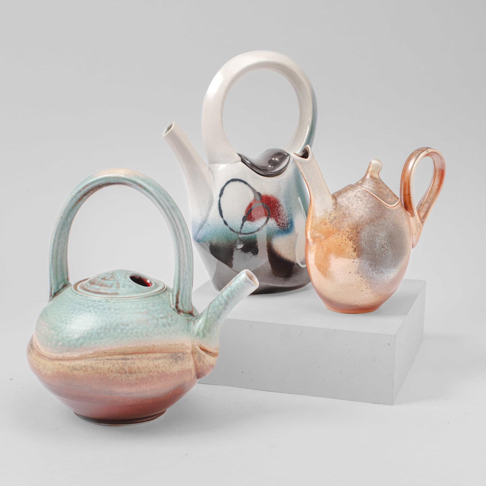 Loren Lukens Trio of Studio Pottery Teapots (1 of 3)