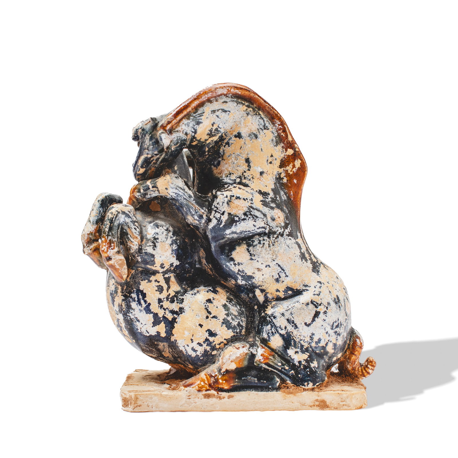Chinese Earthenware Erotic Sculpture of Two Horses (1 of 3)