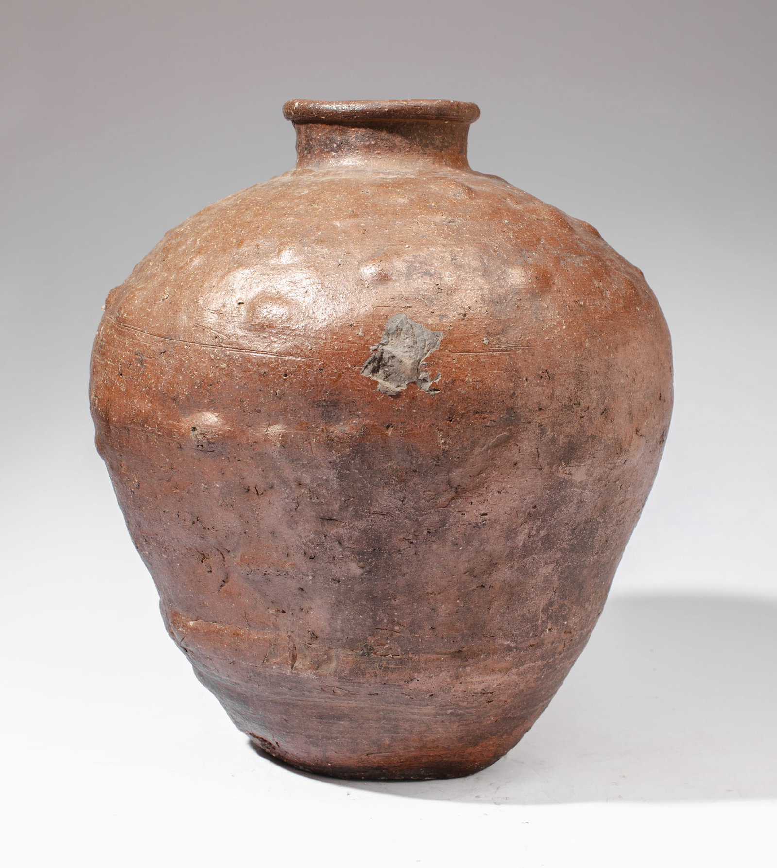 Antique Japanese Shigaraki Ware Storage Jar (1 of 2)