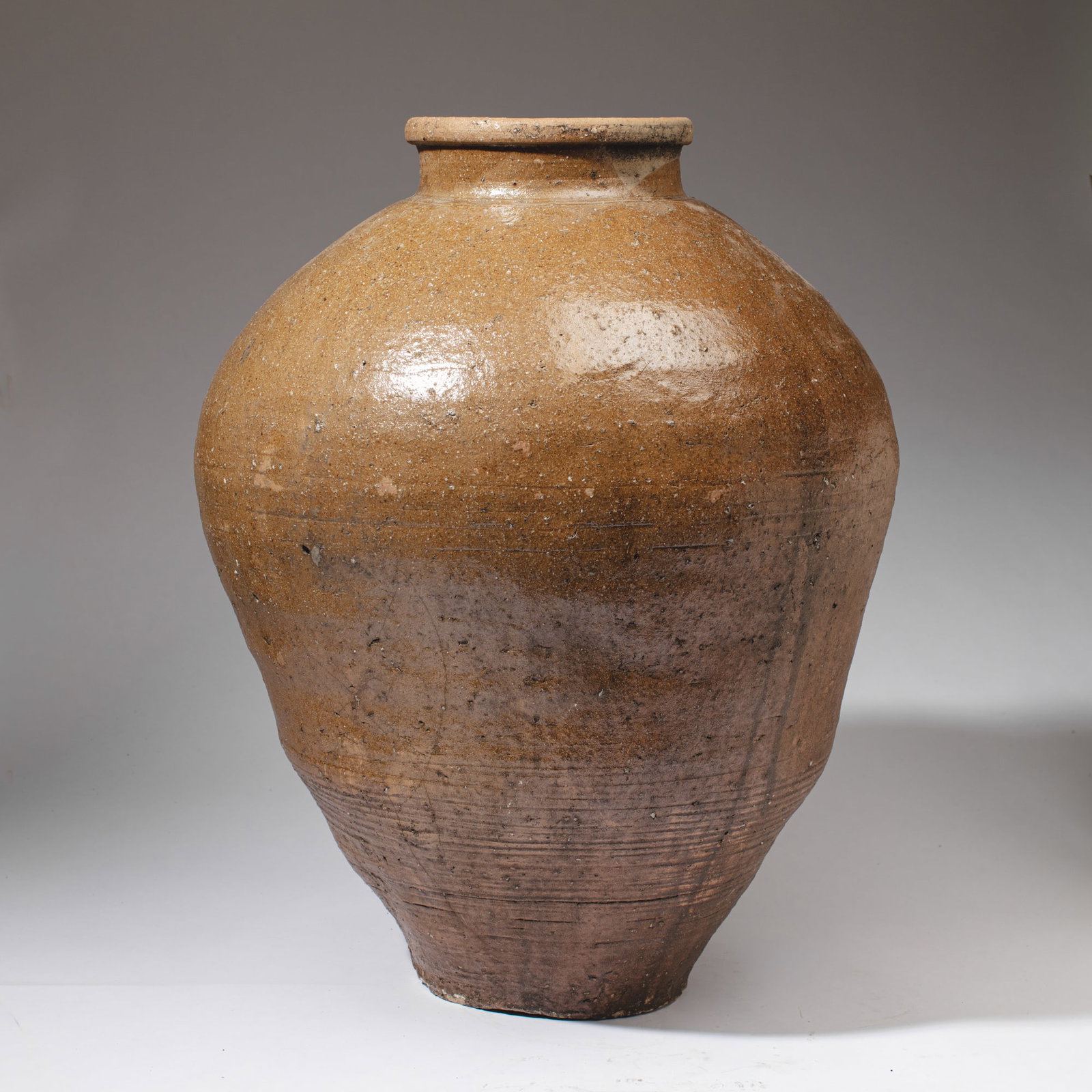 Large Antique Japanese Shigaraki Ware Storage Jar (1 of 3)