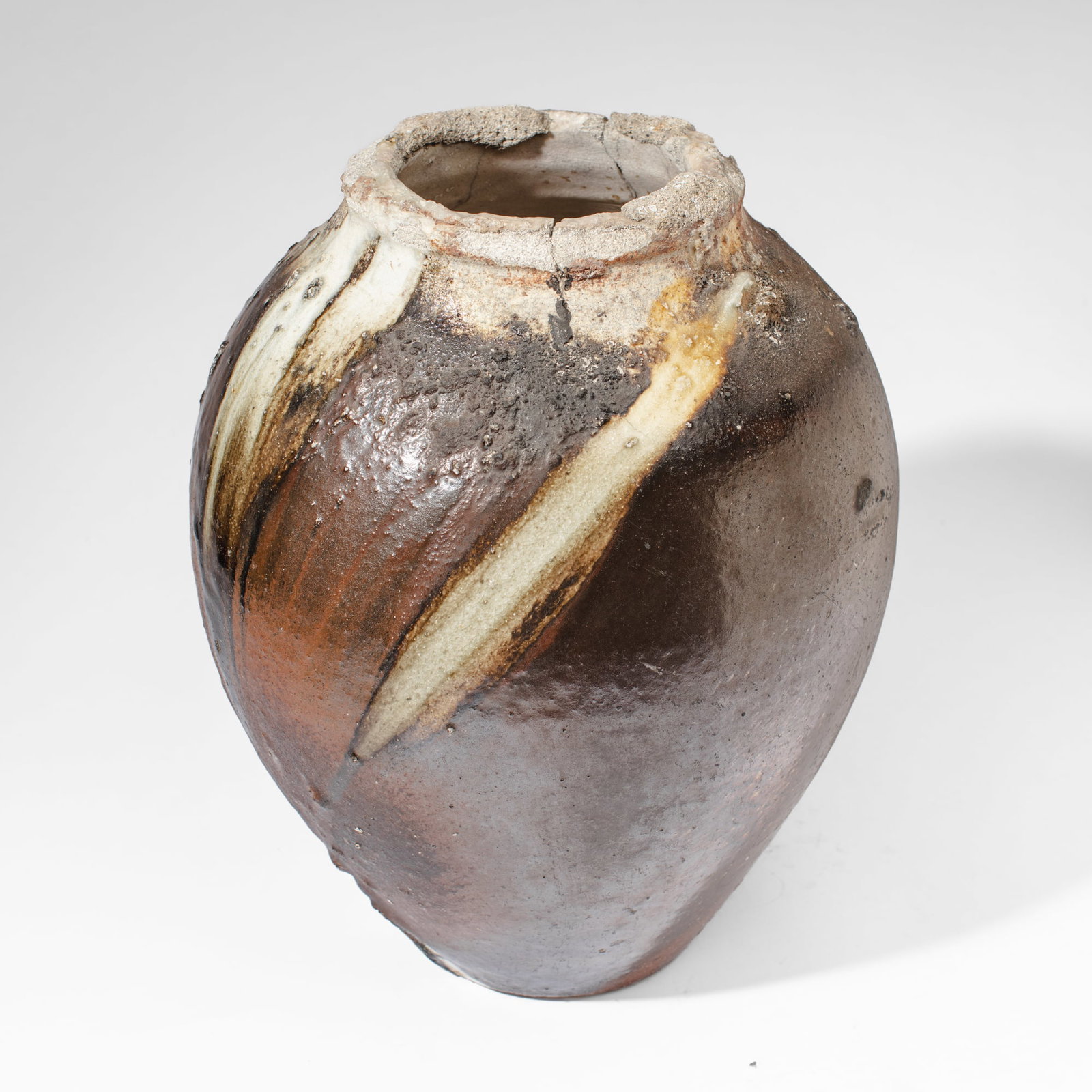 Antique Japanese Shigaraki Ware Glass Crucible (1 of 3)