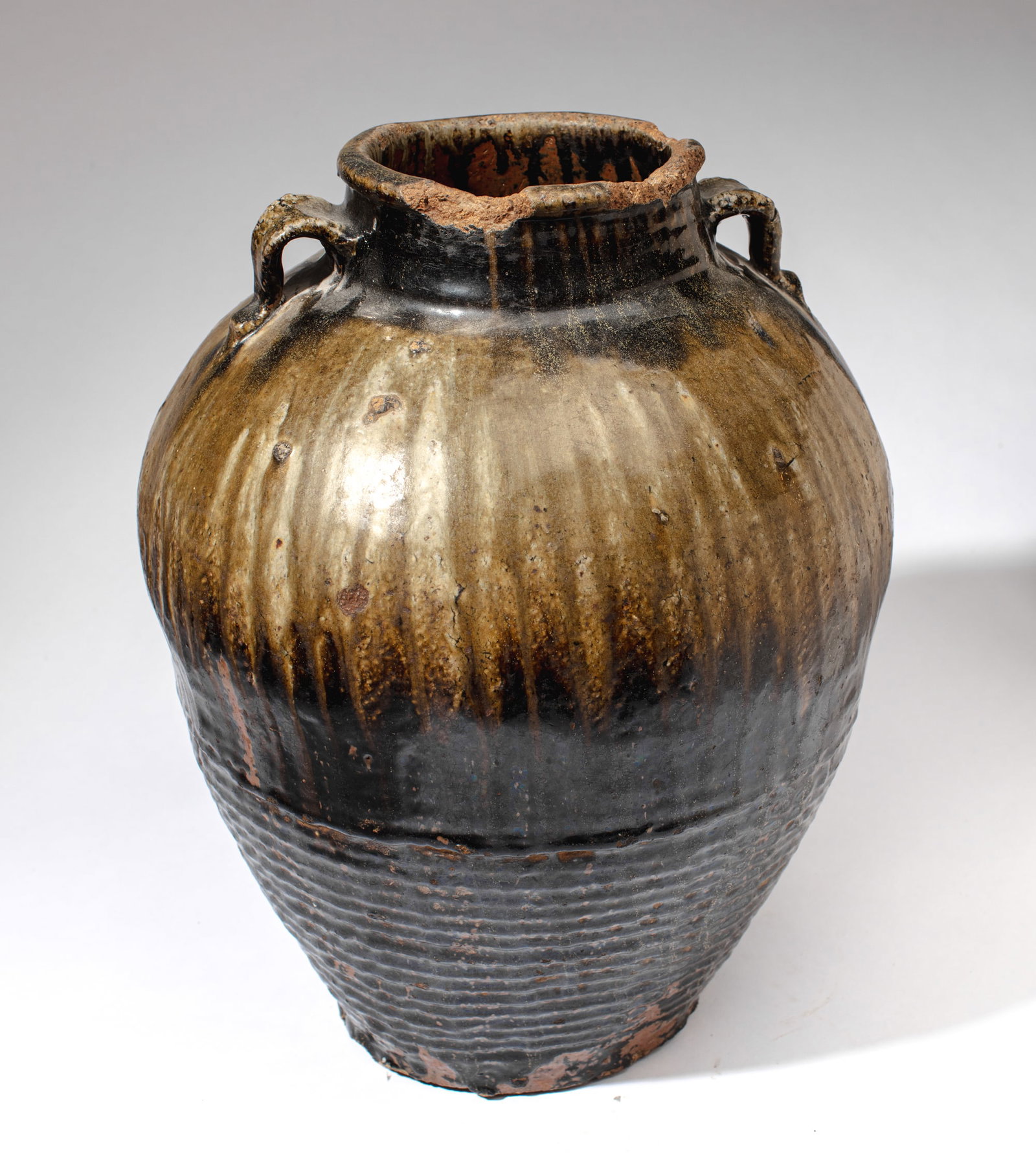 Large Antique Japanese Tamba Ware Storage Jar (1 of 3)
