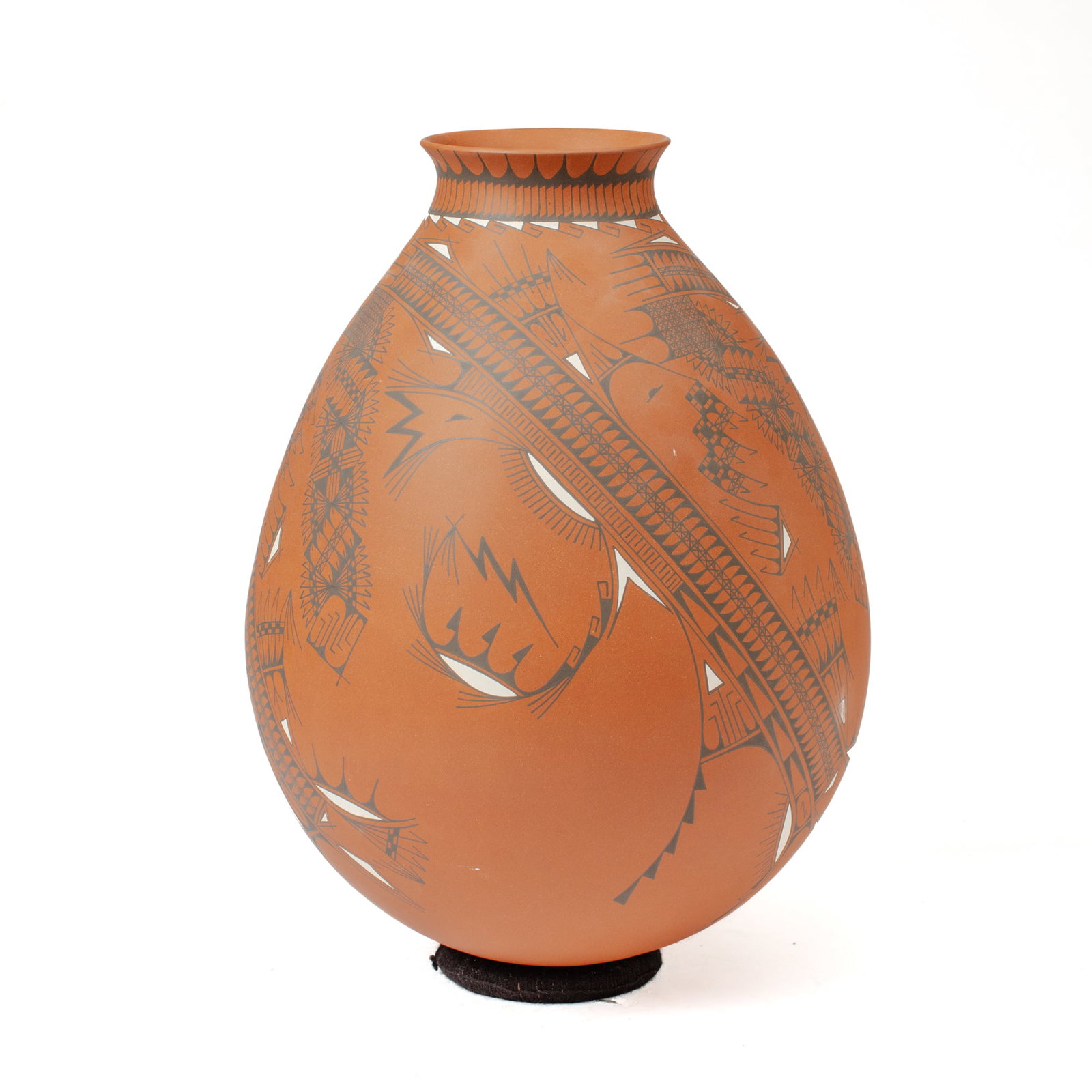 Oscar Ortega Mata Ortiz Redware Pottery Jar (1 of 4)