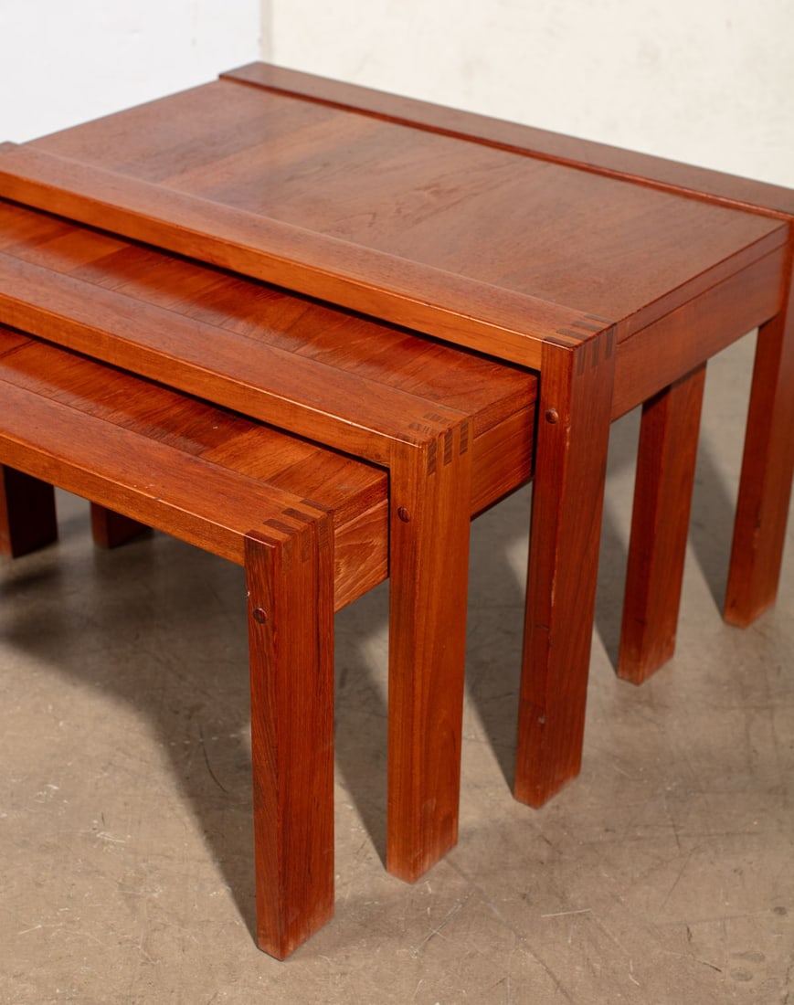 Mid Century Danish Teak Nesting Table Set - 2