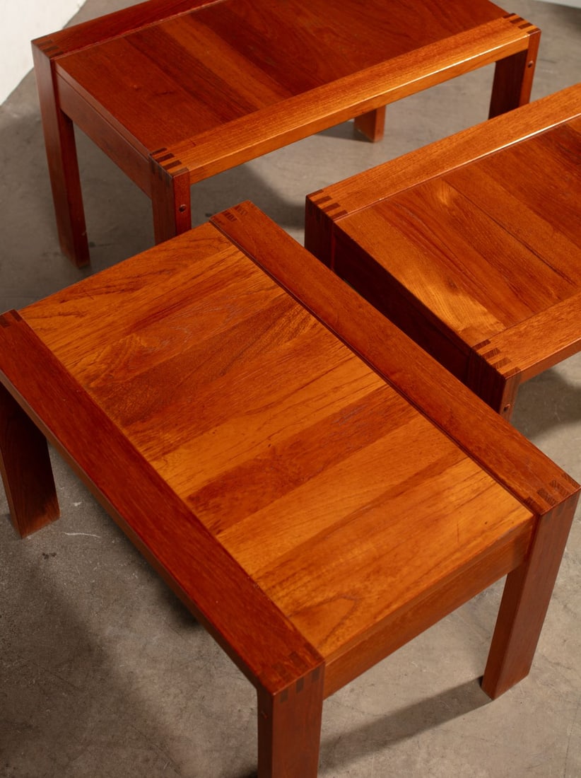 Mid Century Danish Teak Nesting Table Set - 3