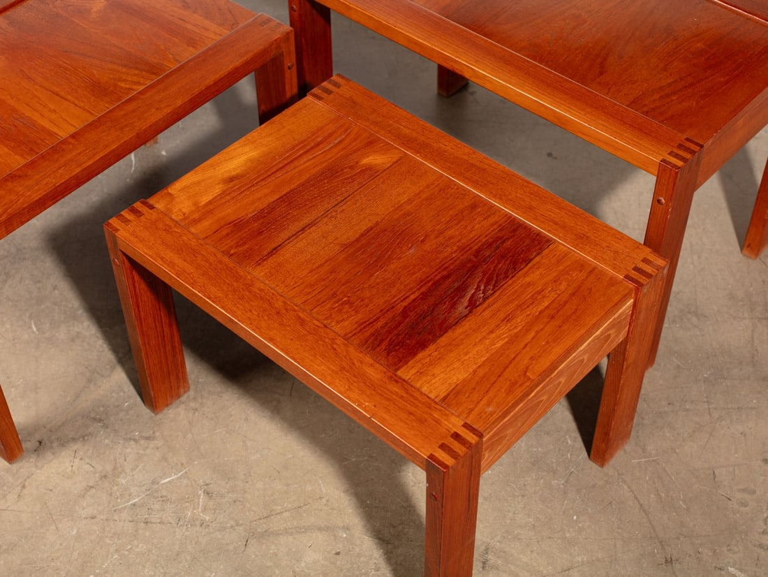 Mid Century Danish Teak Nesting Table Set - 4