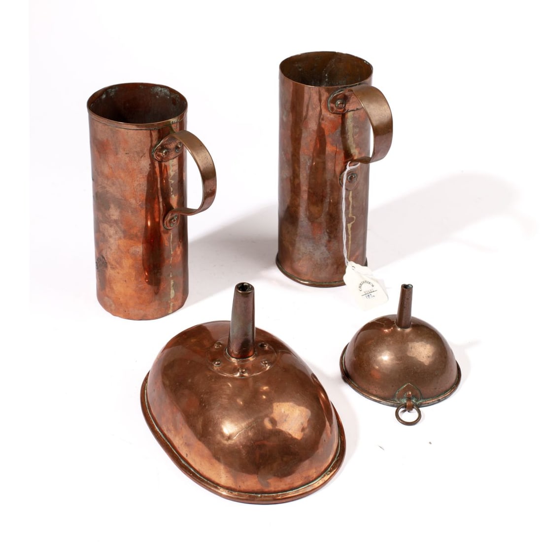 Antique Copper Funnels & Measuring Cups (1 of 5)