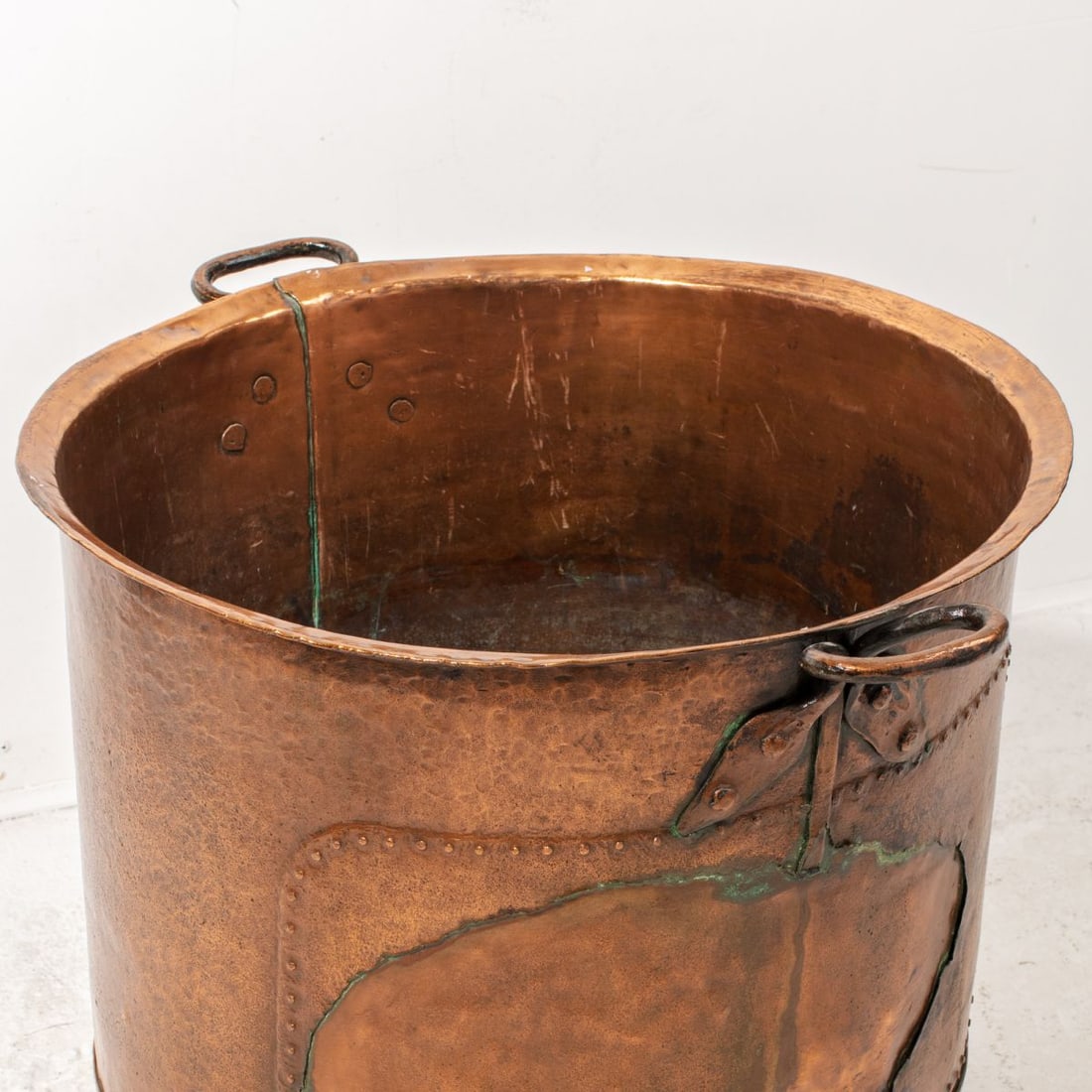 Extra Large Antique Copper Cauldron 19" - 2