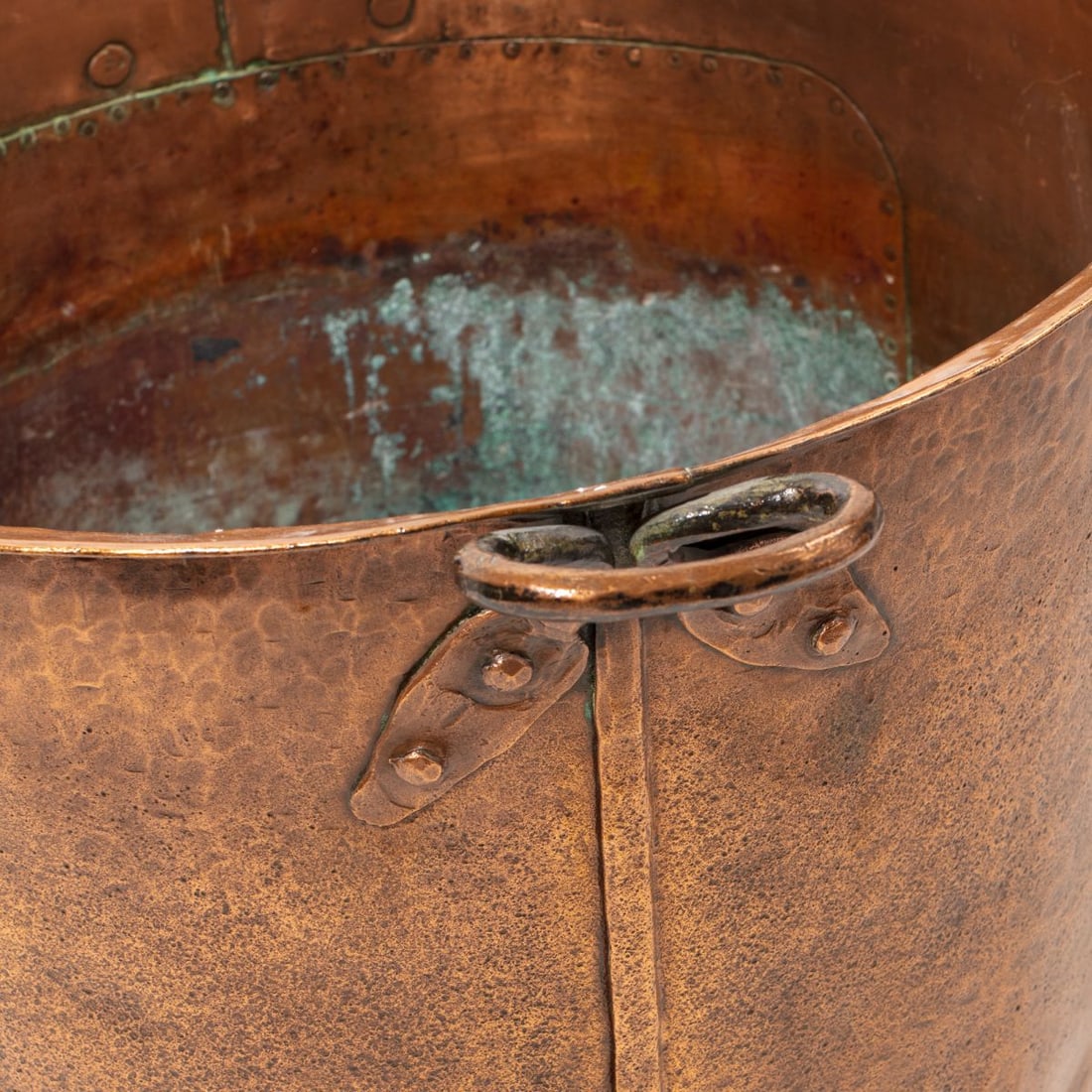 Extra Large Antique Copper Cauldron 19" - 5