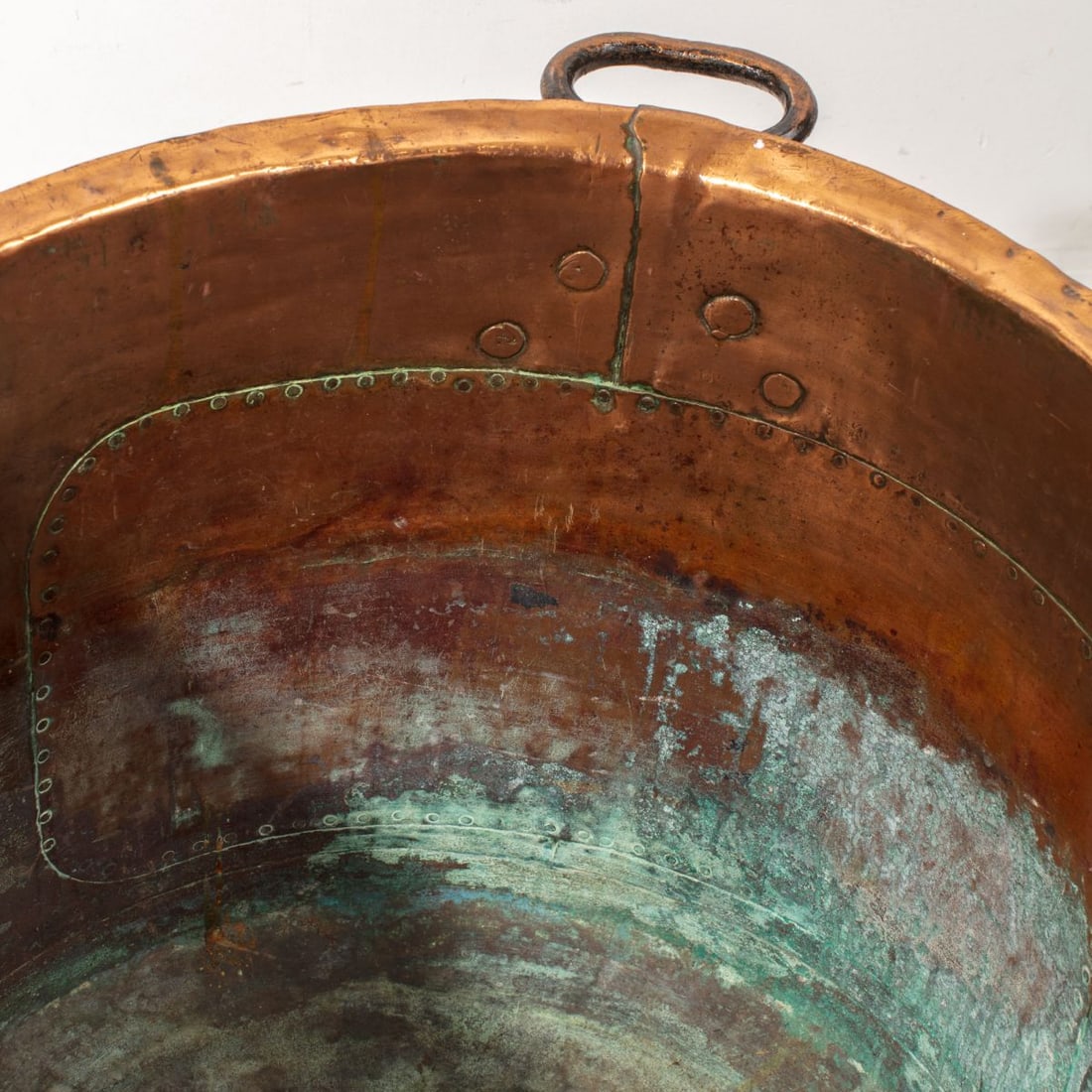 Extra Large Antique Copper Cauldron 19" - 6