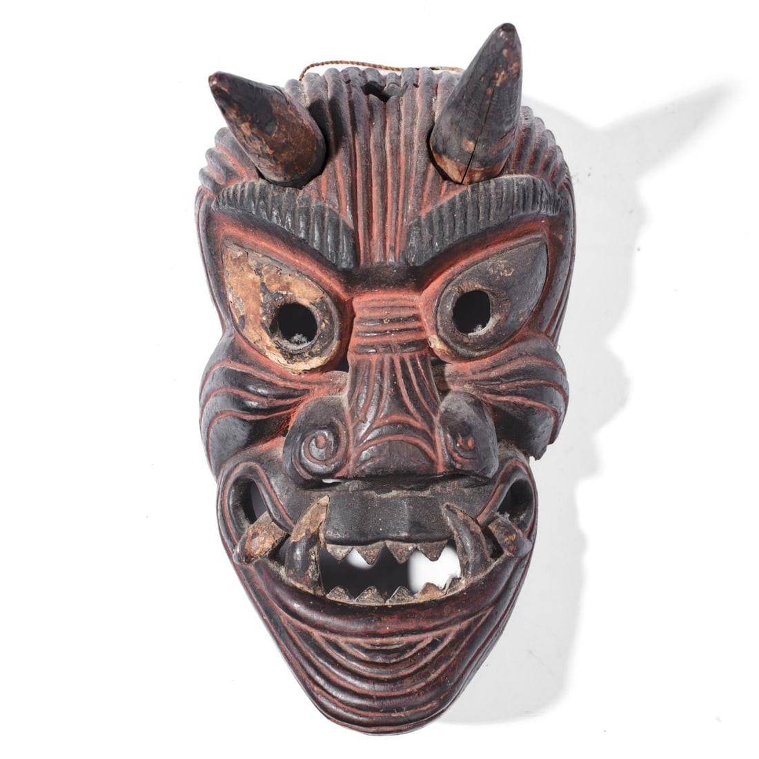 Japanese Lacquered Wood Oni Noh Mask (1 of 3)