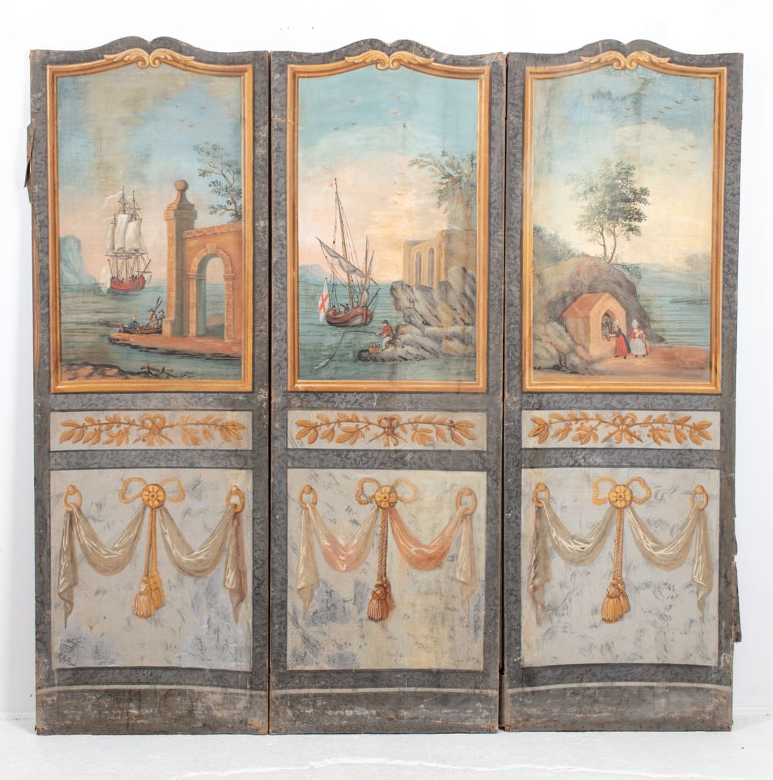 Painted Canvas 3-Panel Screen / Doris Duke Estate (1 of 9)