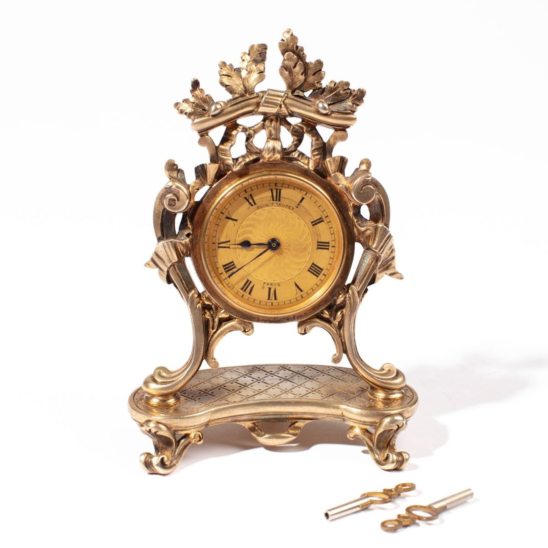 Boin-Taburet French Rococo Gilt Silver Desk Clock (1 of 4)