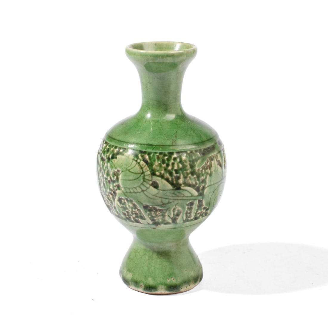 Chinese Celadon "Attendants & Chariot" Vase (1 of 4)