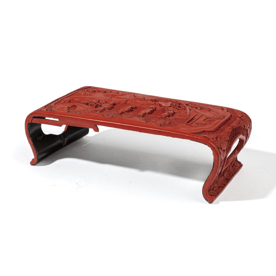 Chinese Carved Cinnabar Lacquer Armrest (1 of 4)