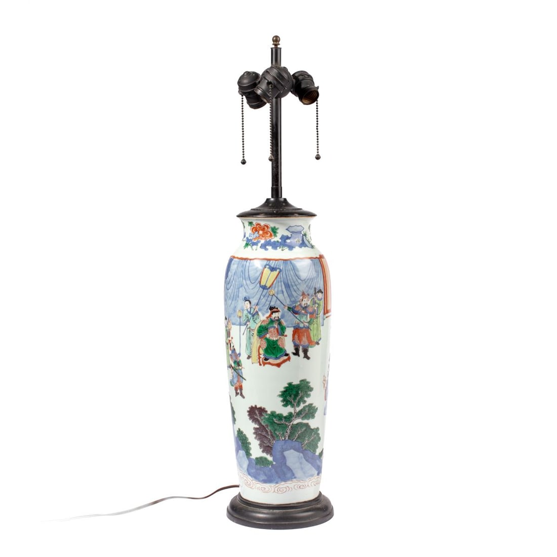 Chinese Doucai Enameled "Guo Ziyi" Lamp (1 of 4)