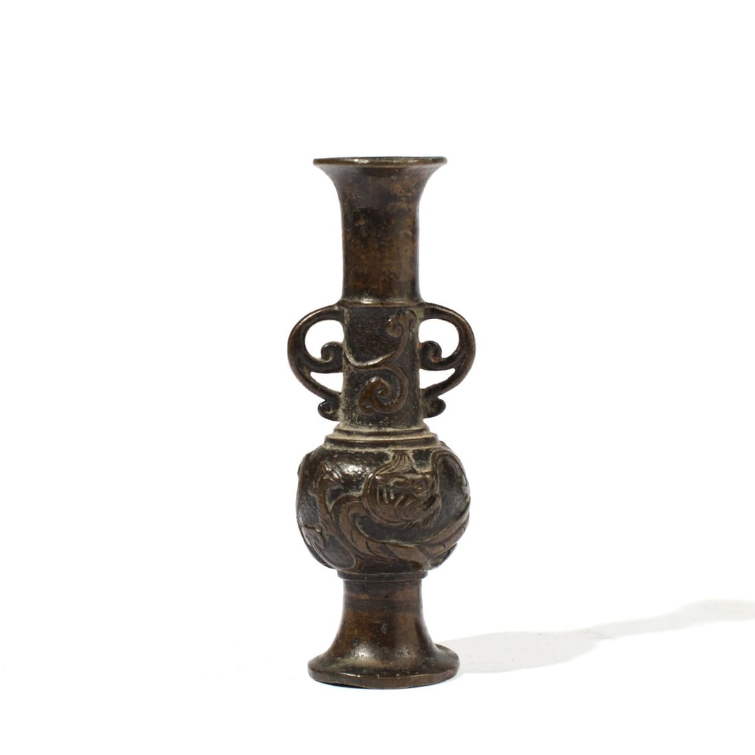 Chinese Ming Dynasty Bronze "Qilin" Small Vase (1 of 3)