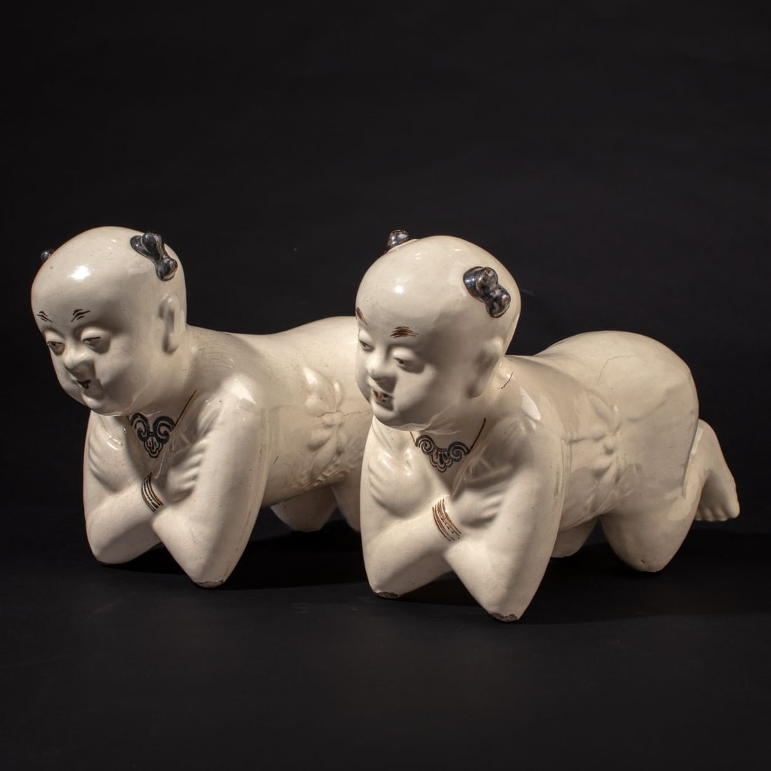 Pair Chinese Cizhou-Type "Boy" Stoneware Pillows (1 of 7)