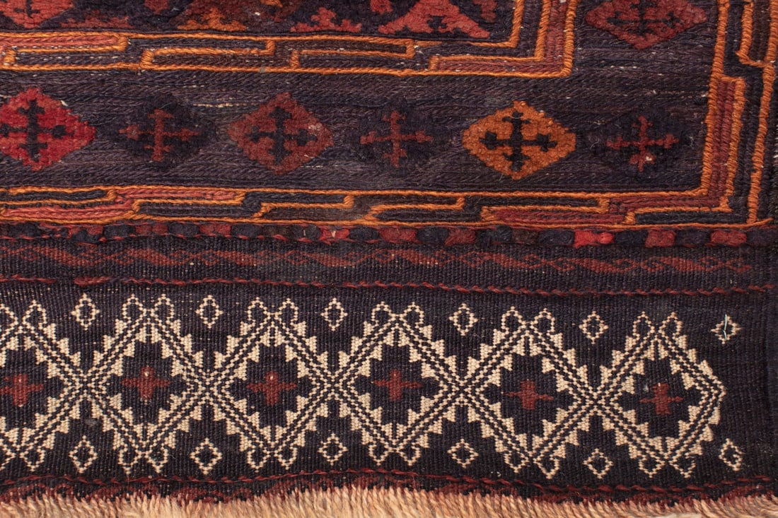 Afghan Hand Knotted Runner Rug 9' 4" - 5