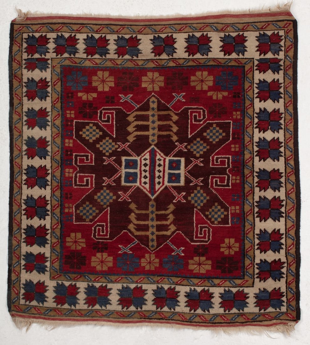 Vintage Kazak Square Scatter Rug (1 of 3)