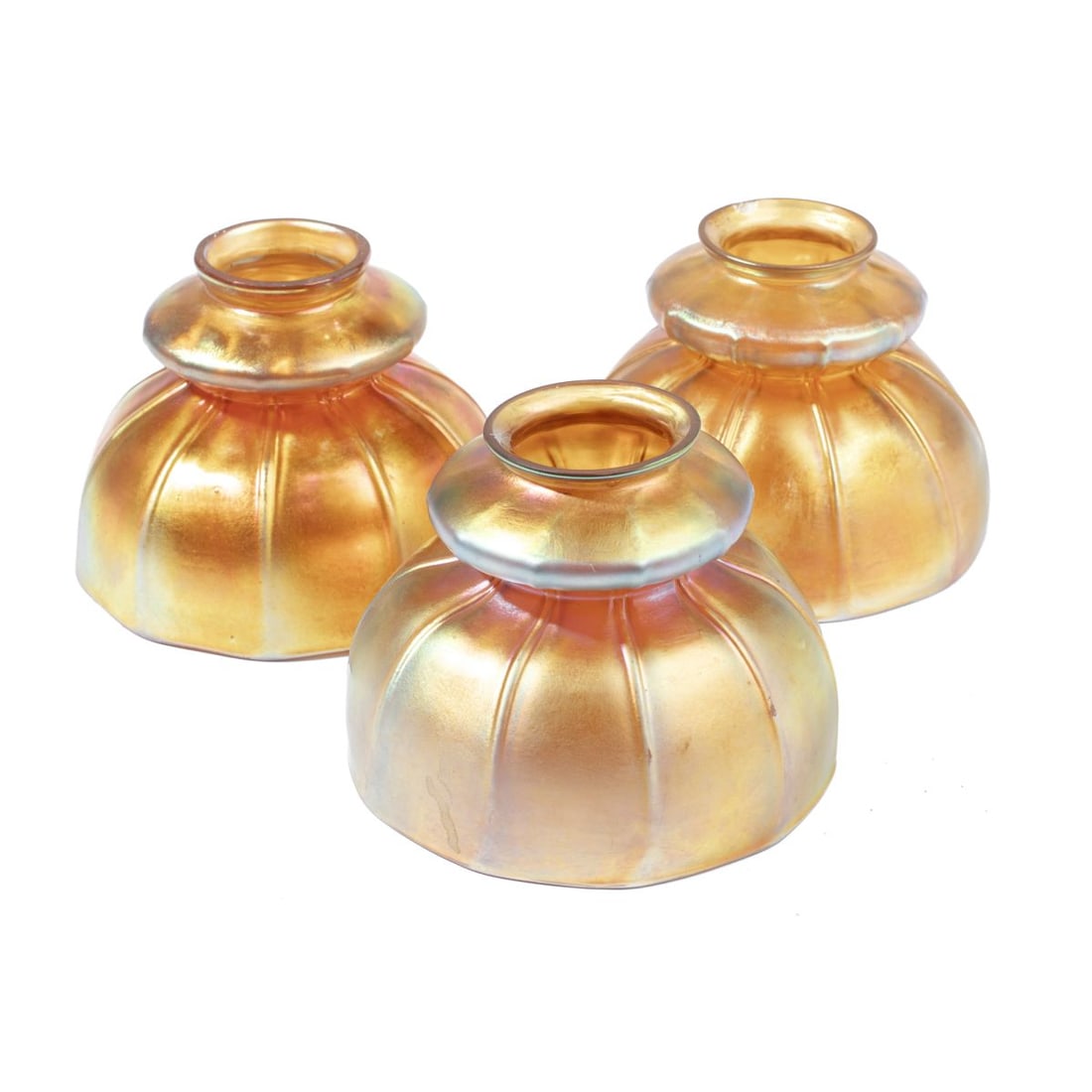 Three Steuben Aurene Glass Shades (1 of 4)