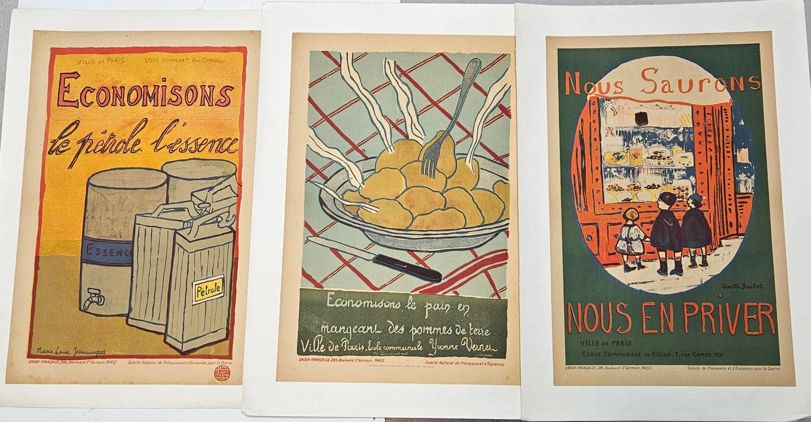 French World War I Propaganda Ration Posters (1 of 4)