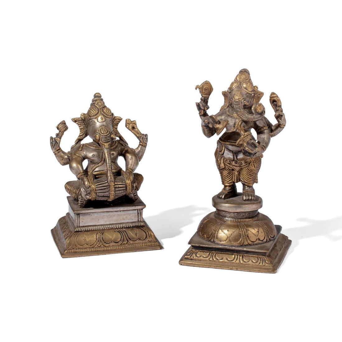 Two Indian Cast Brass Statuettes of Ganesha (1 of 4)
