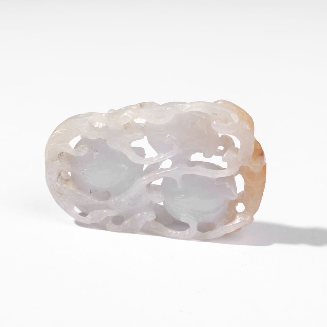 Chinese Carved Jade "Squirrel & Peaches" Pendant (1 of 5)