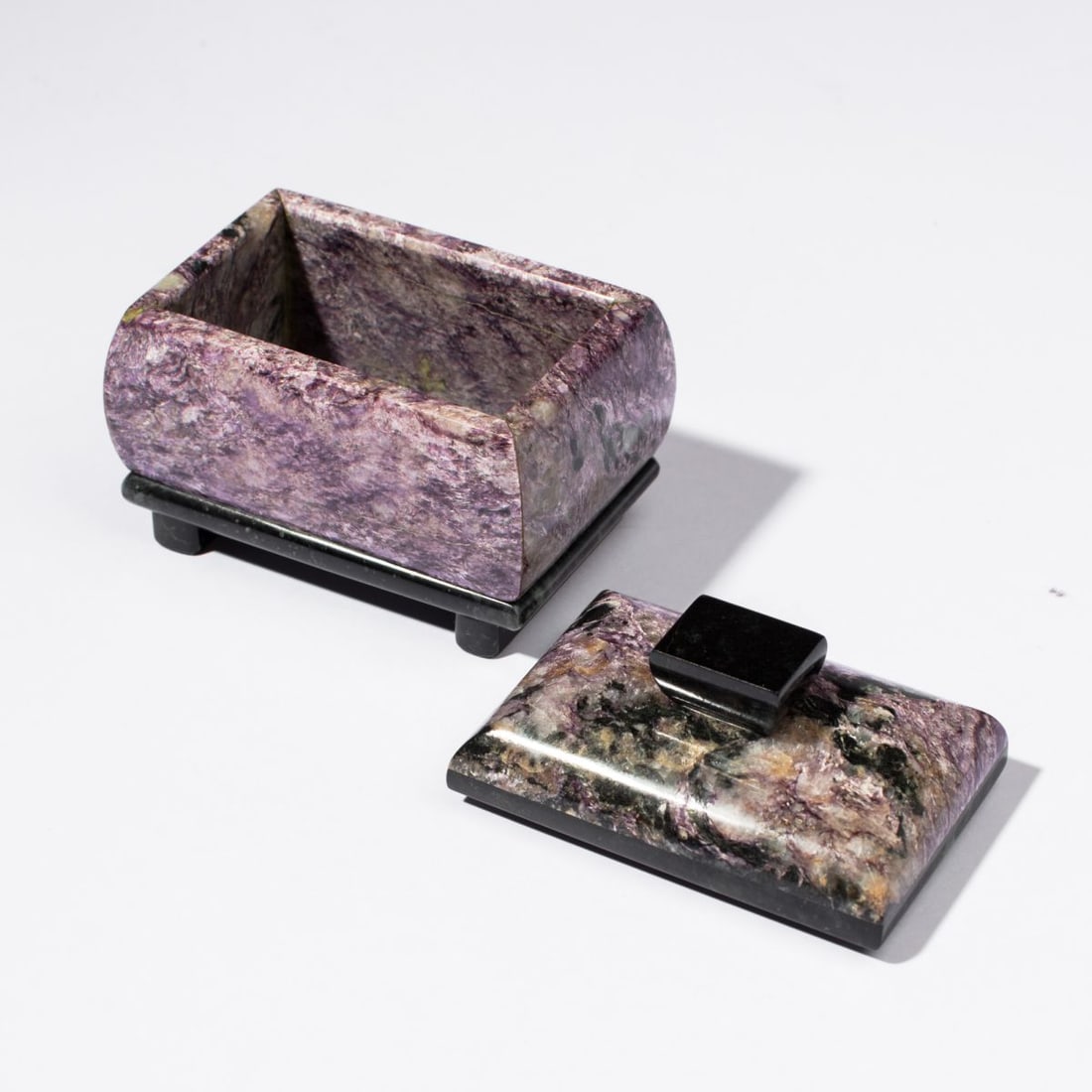 Russian Charoite Stone Box - 2