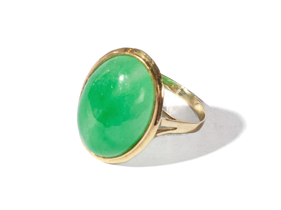 Chinese Jadeite Jade 14K Gold Ring (1 of 5)
