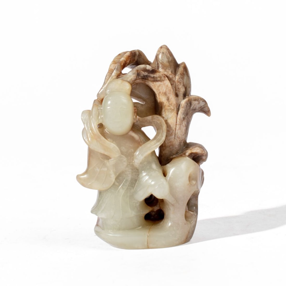 Chinese Two Color Jade Meiren (1 of 6)