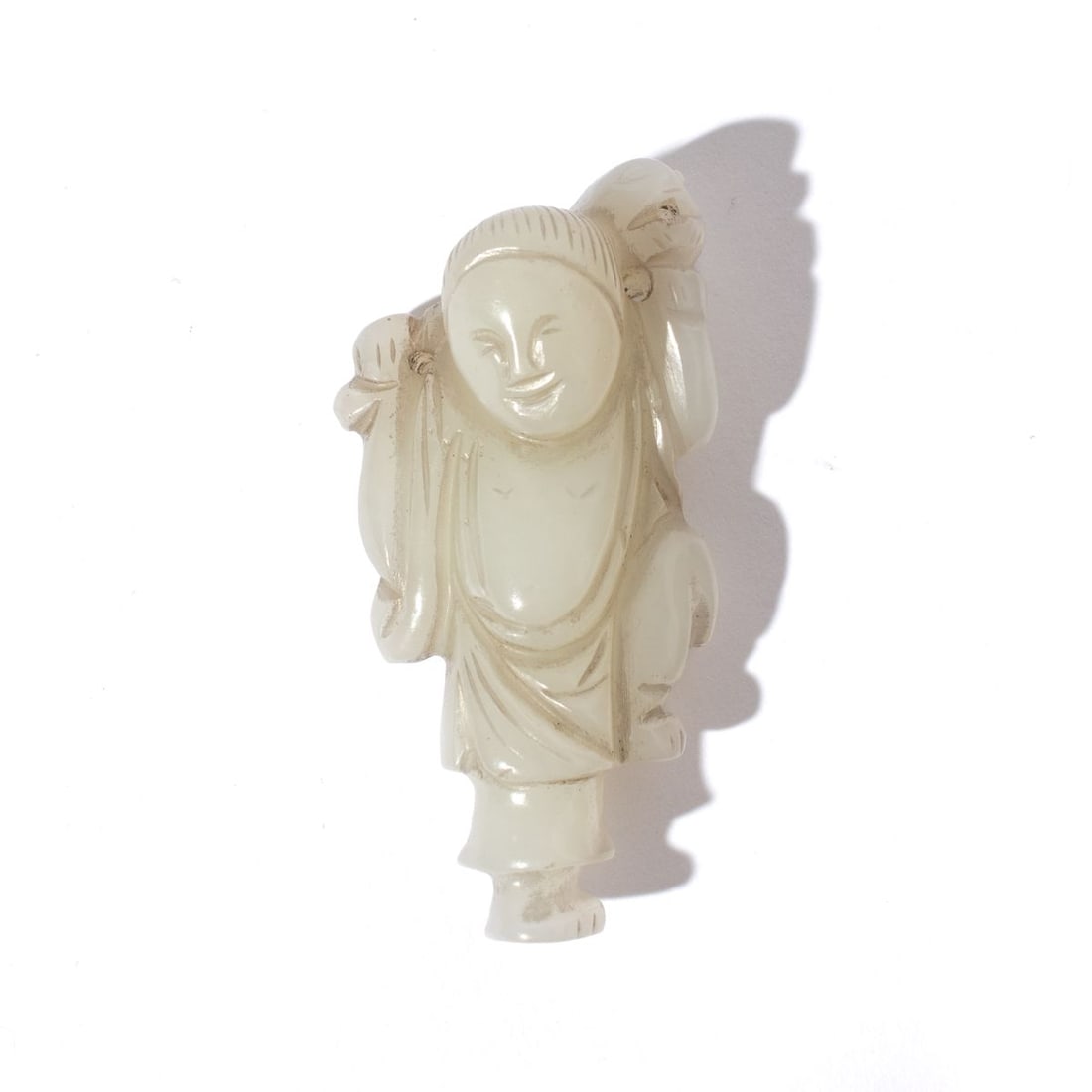 Antique Chinese White Jade Jumping Boy (1 of 4)