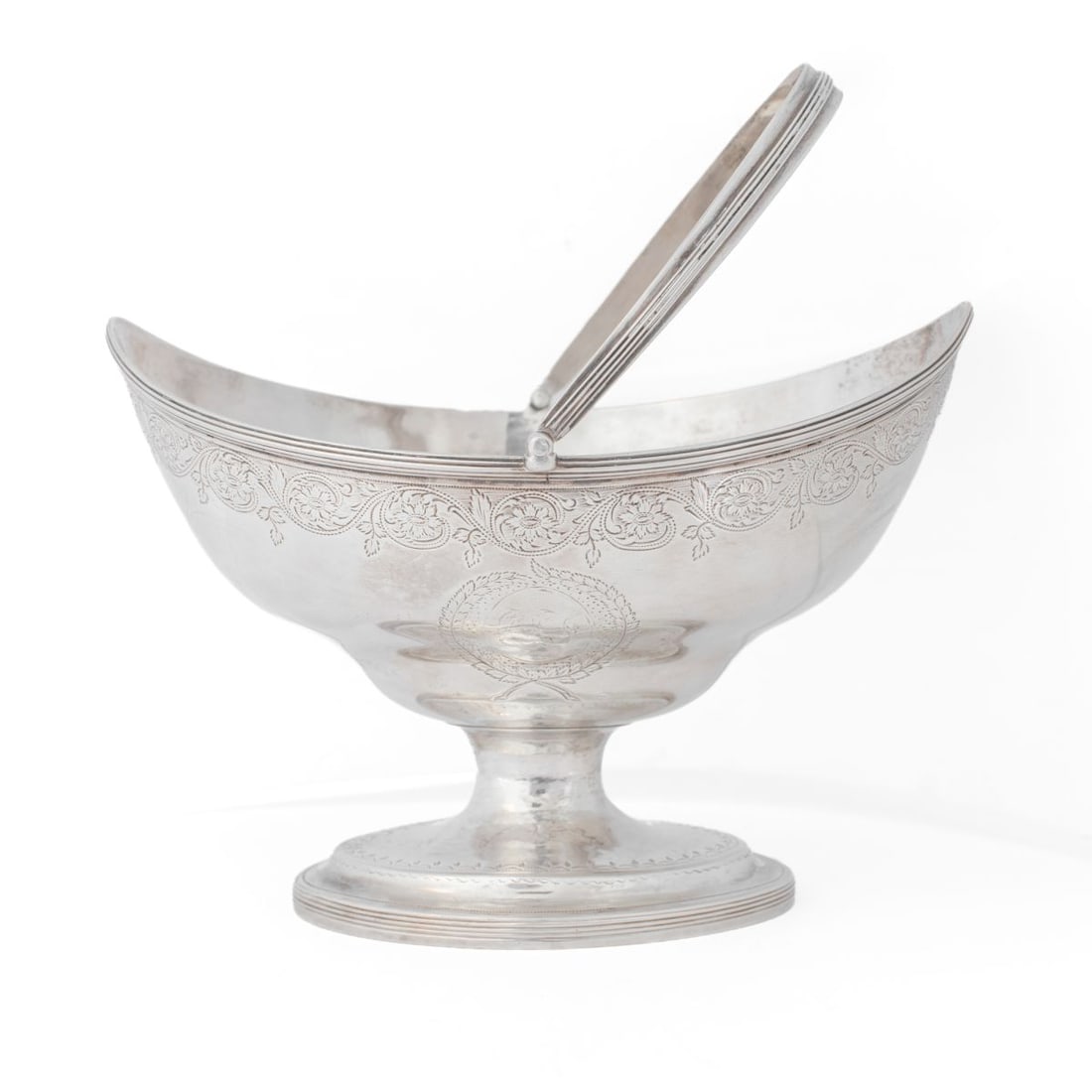1795 John Israel Sterling Silver Swing Handle Sugar Basket (1 of 5)